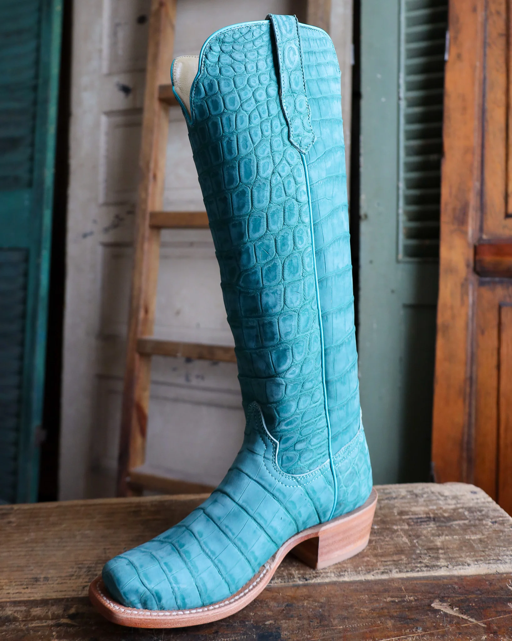 R. WATSON WOMEN'S SUEDED ALLIGATOR 17" BOOT - Image 4