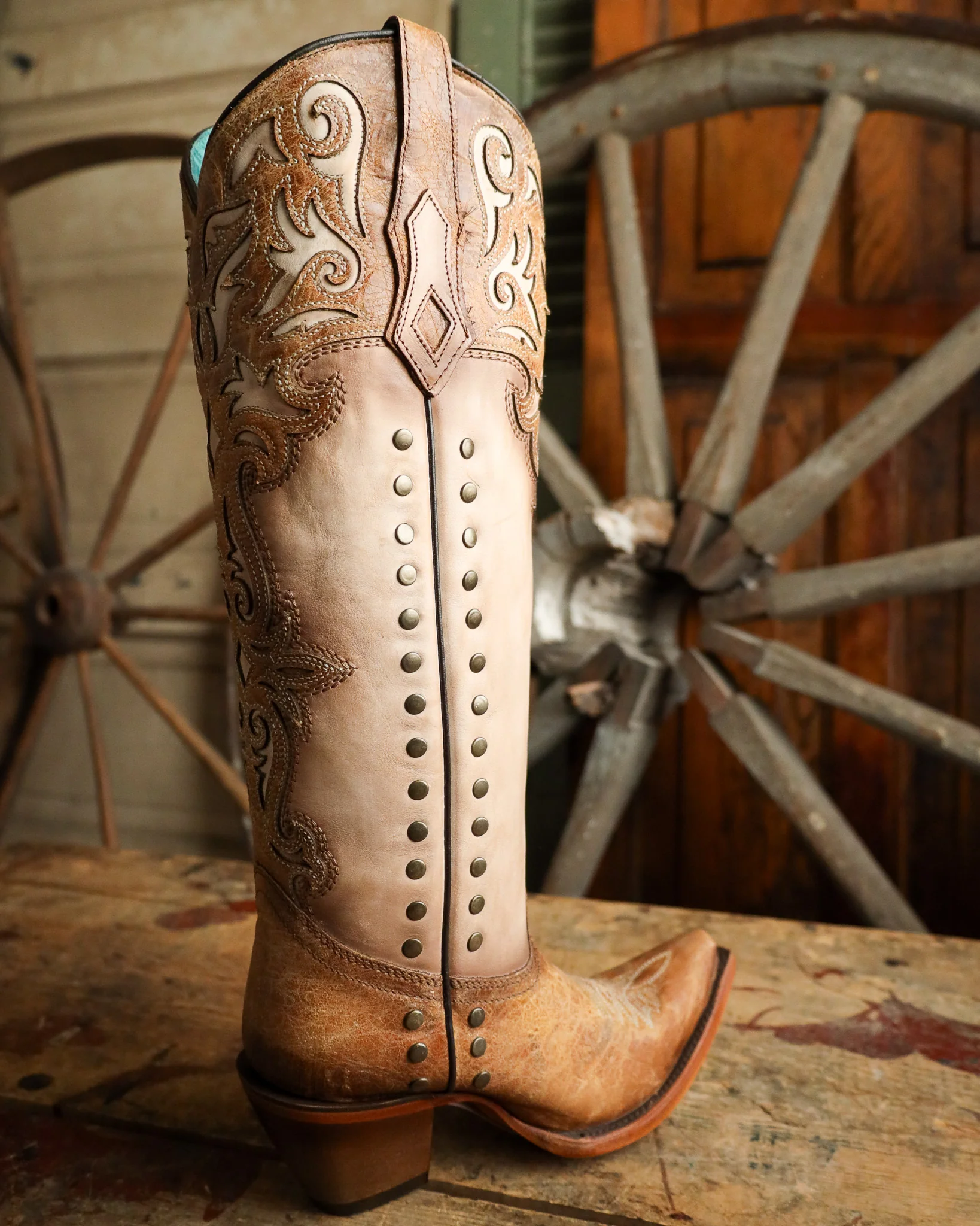 Corral Women's Tall Overlay Embroidery and Stud 15" Boot - Image 8