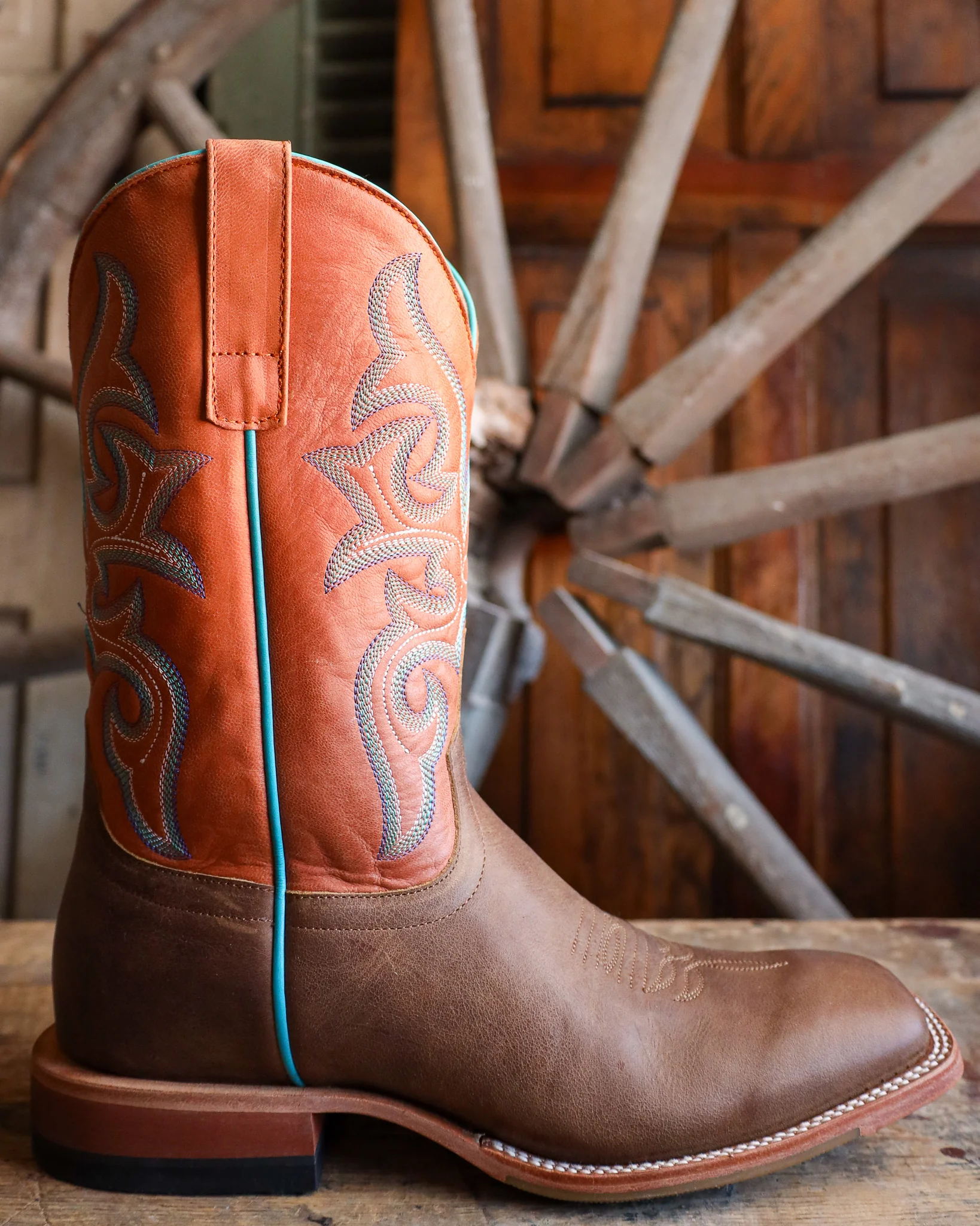 HORSE POWER MEN'S TAN COWHIDE ORANGE GOAT 11" BOOT