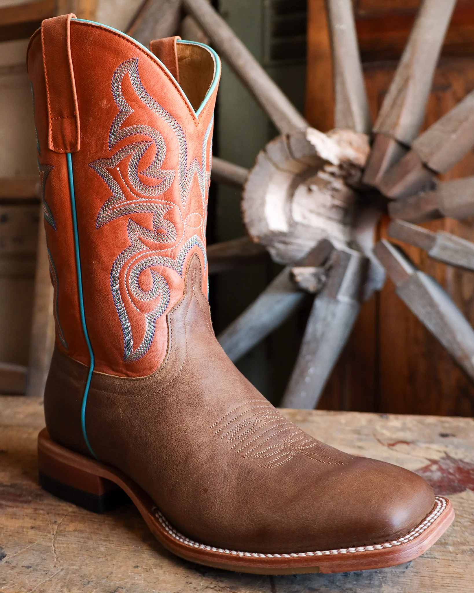HORSE POWER MEN'S TAN COWHIDE ORANGE GOAT 11" BOOT - Image 2