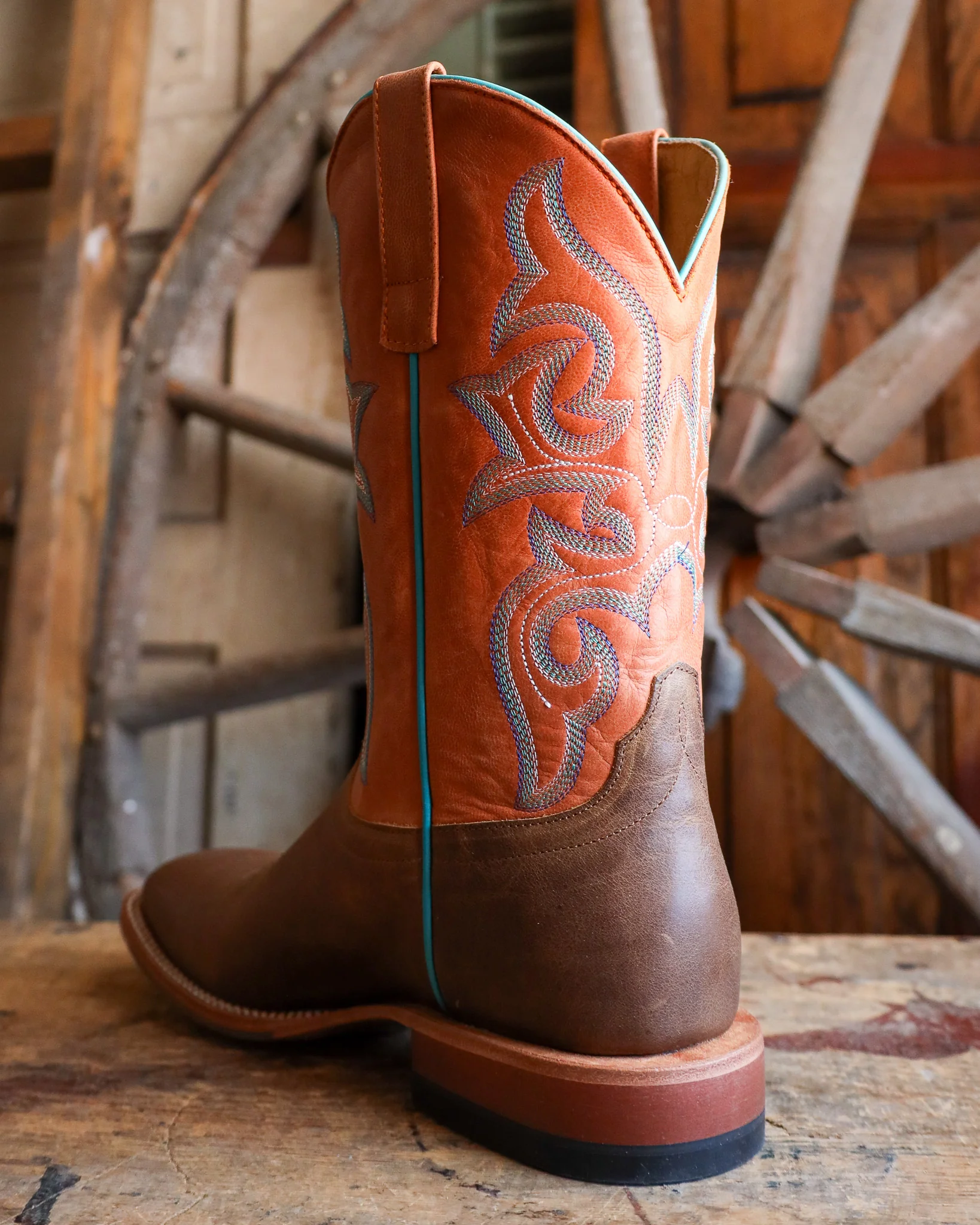 HORSE POWER MEN'S TAN COWHIDE ORANGE GOAT 11" BOOT - Image 5