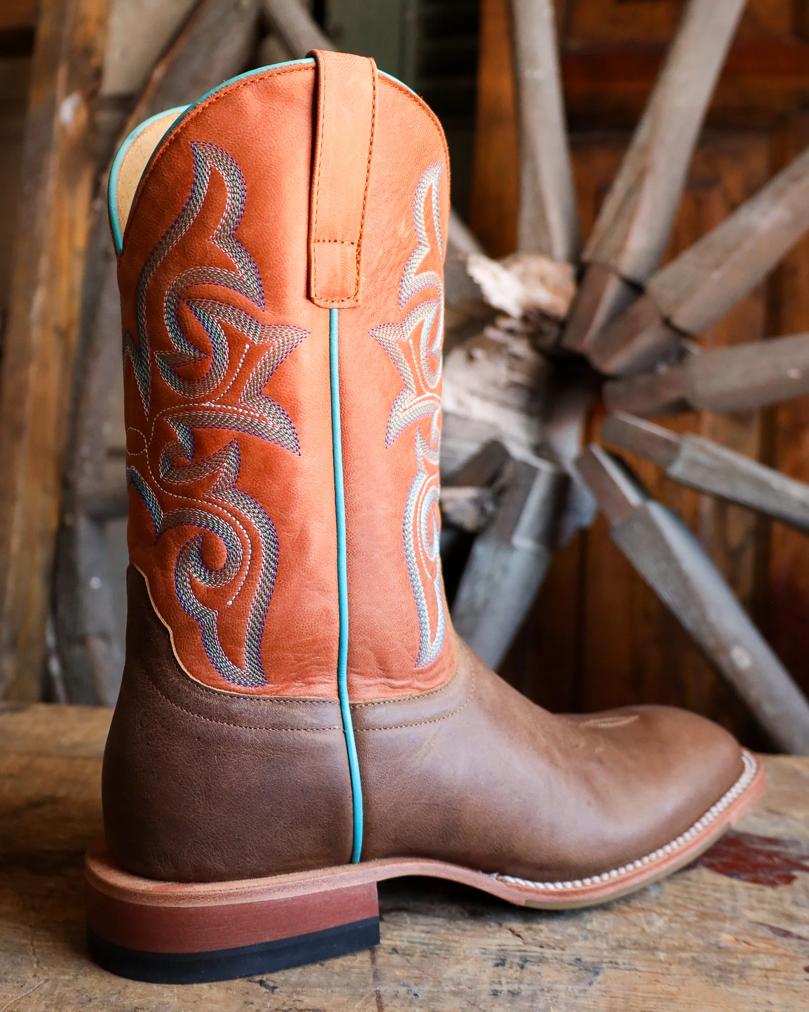 HORSE POWER MEN'S TAN COWHIDE ORANGE GOAT 11" BOOT - Image 6