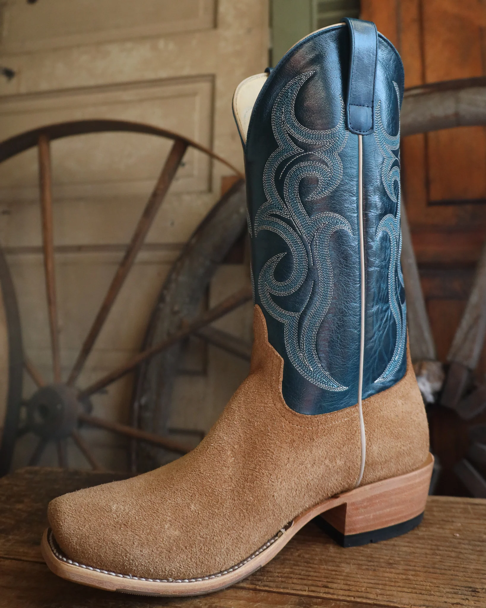 Horse Power Men's Tan Roughout Blue Top 13" Boot - Image 5