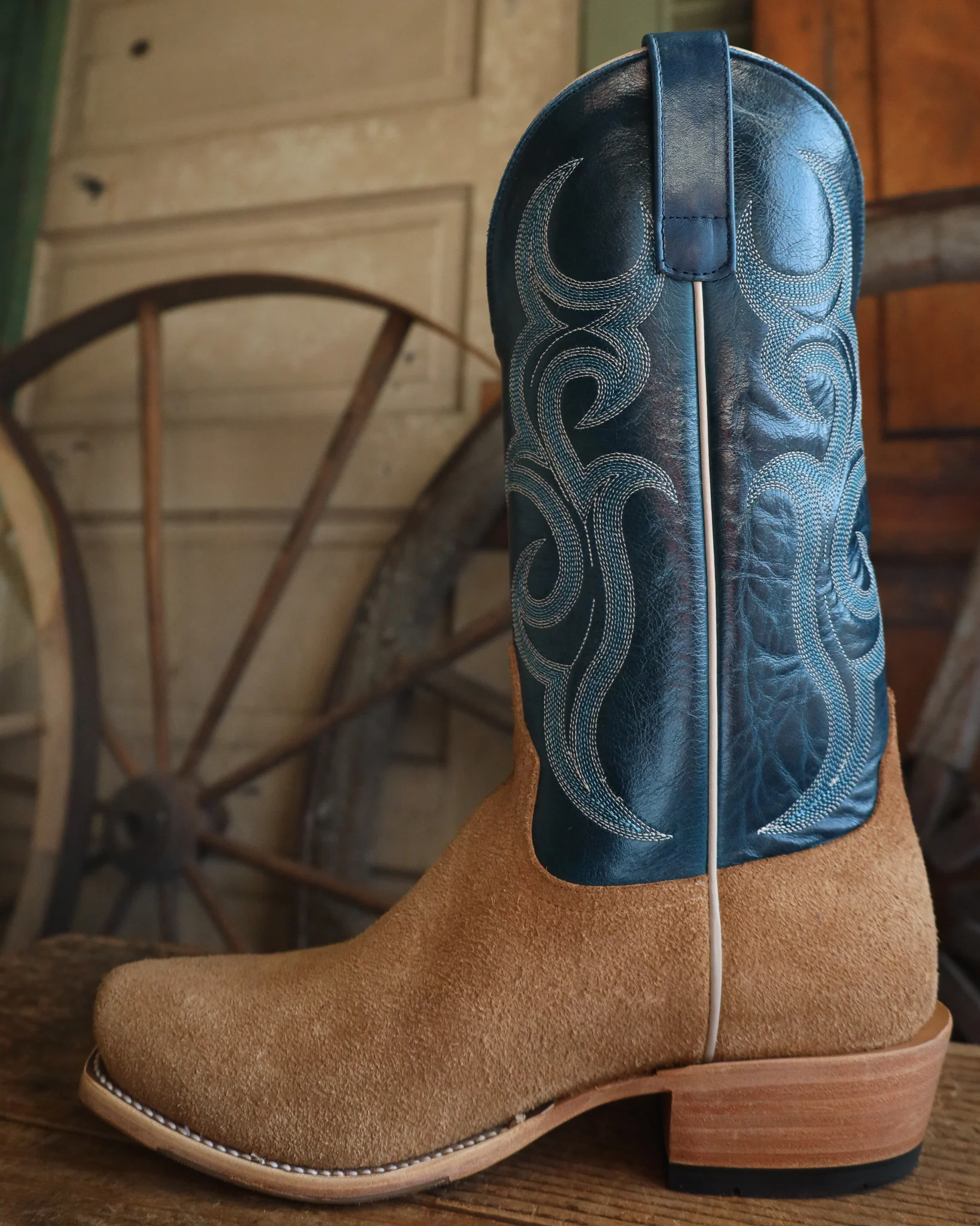 Horse Power Men's Tan Roughout Blue Top 13" Boot - Image 6