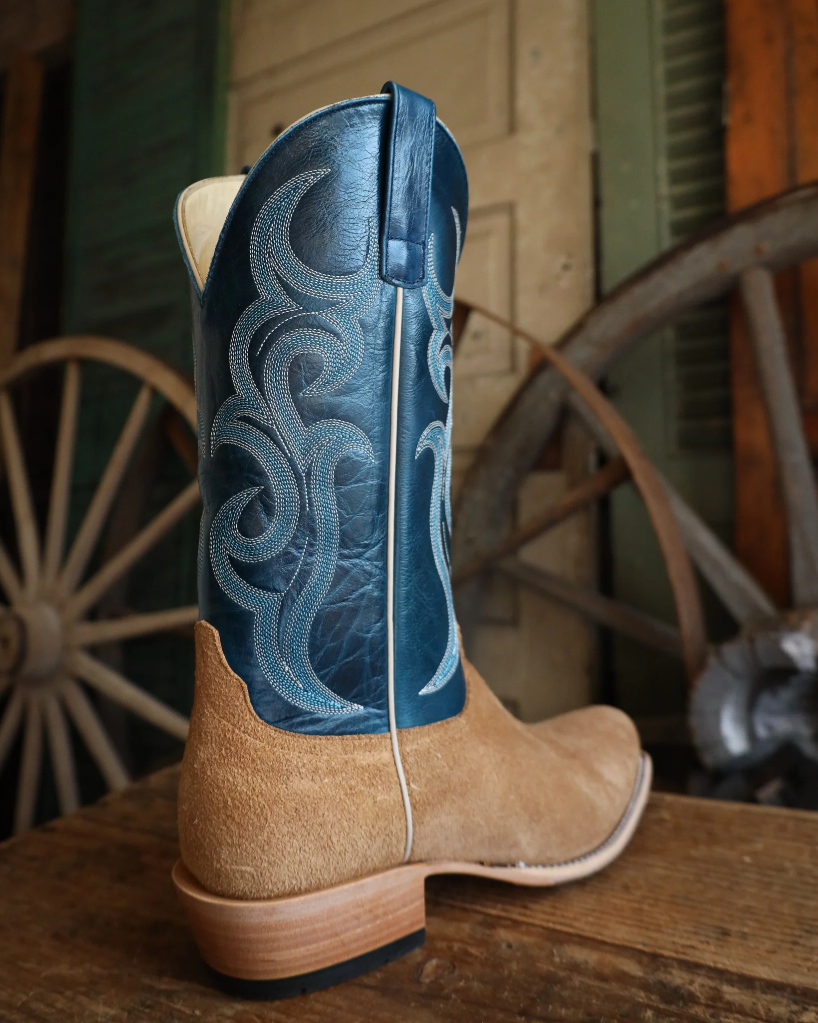 Horse Power Men's Tan Roughout Blue Top 13" Boot - Image 8