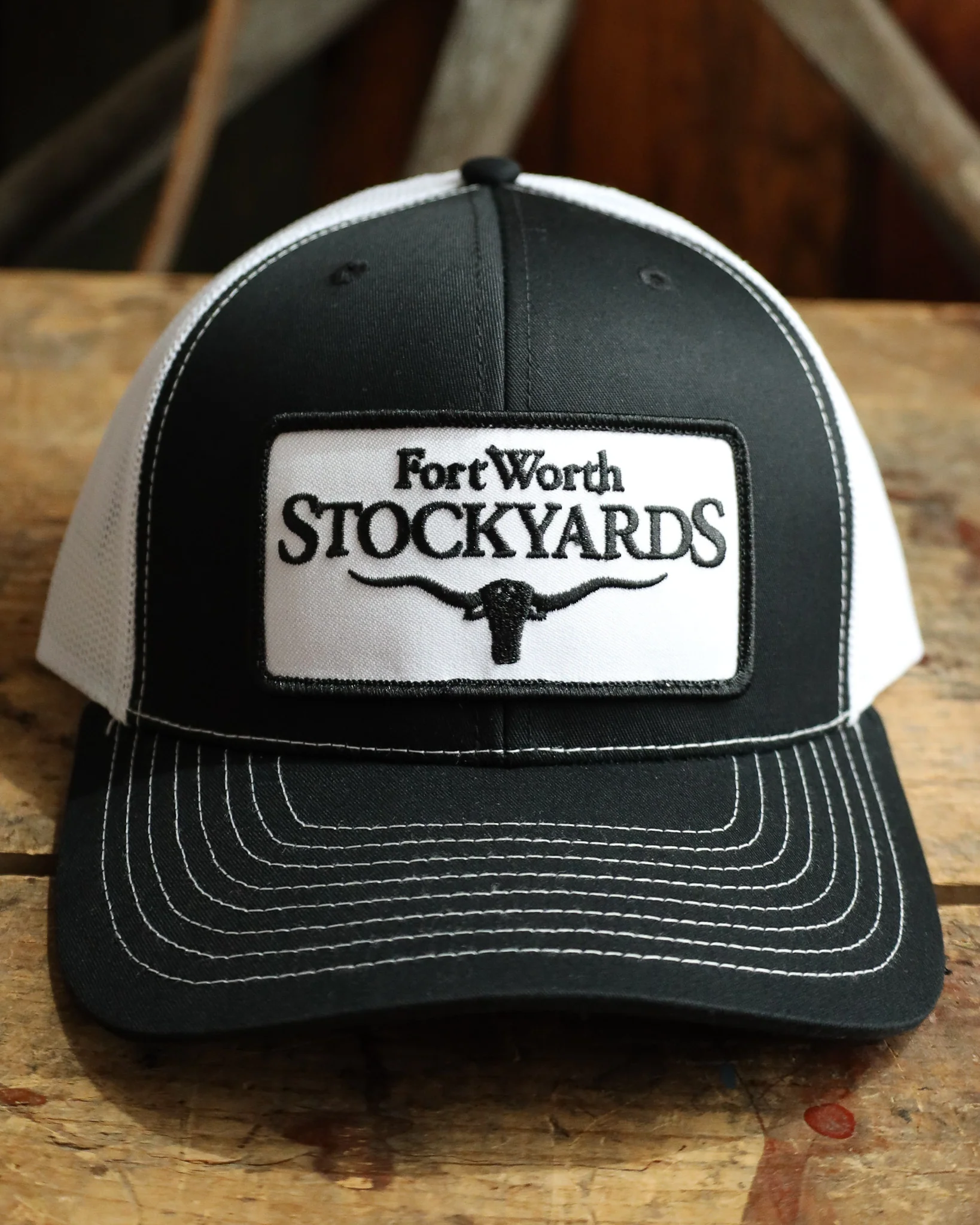 Fort Worth Stockyards Cap- Black/White