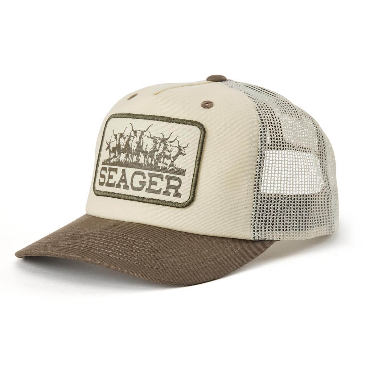 Seager Herd Trucker Snapback Cream/Woodland