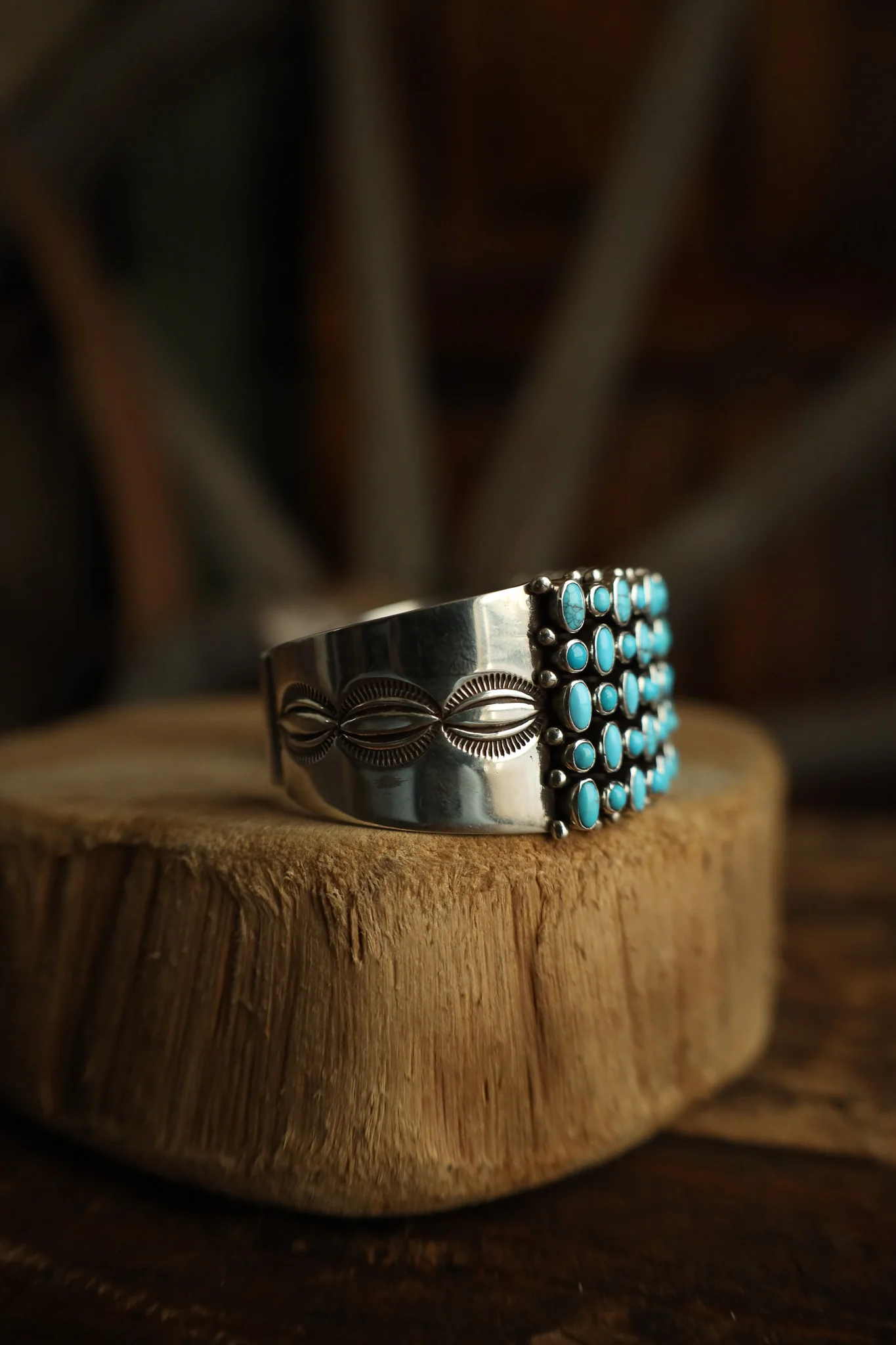 5 Rows Tiny Turquoise 1" Wide Cuff - Image 6