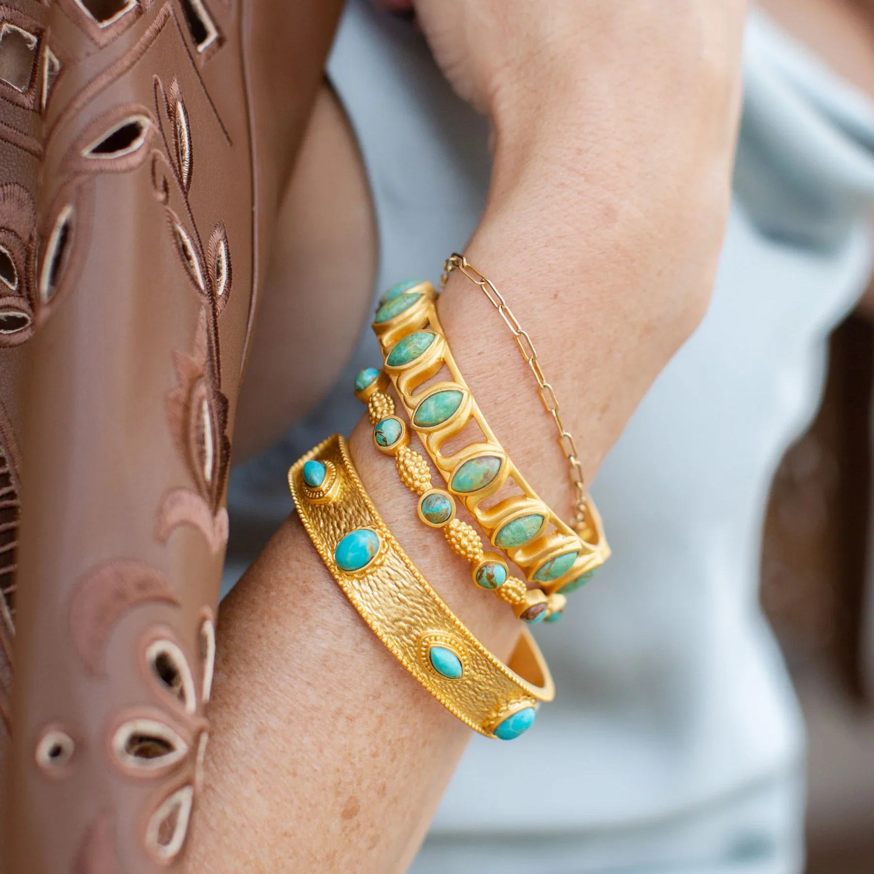 CHRISTINA GREENE Aphrodite Cuff - Turquoise - Image 2