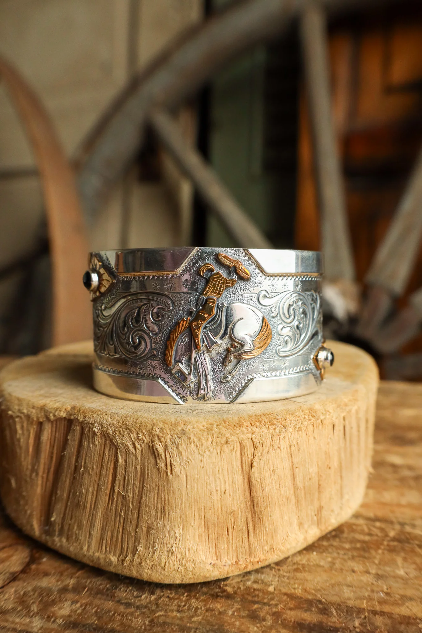 Vogt Bronc Rider Garnets 1.5" Cuff