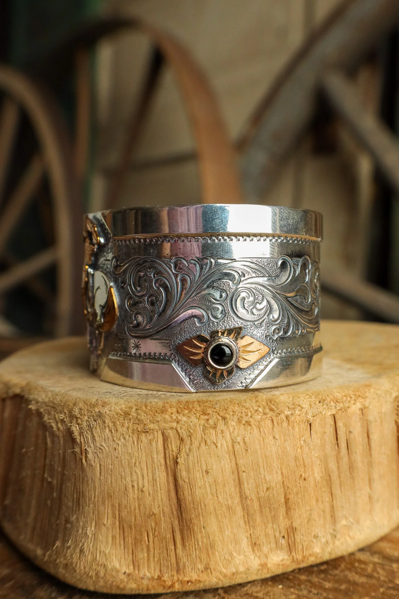 Vogt Bronc Rider Garnets 1.5" Cuff - Image 3