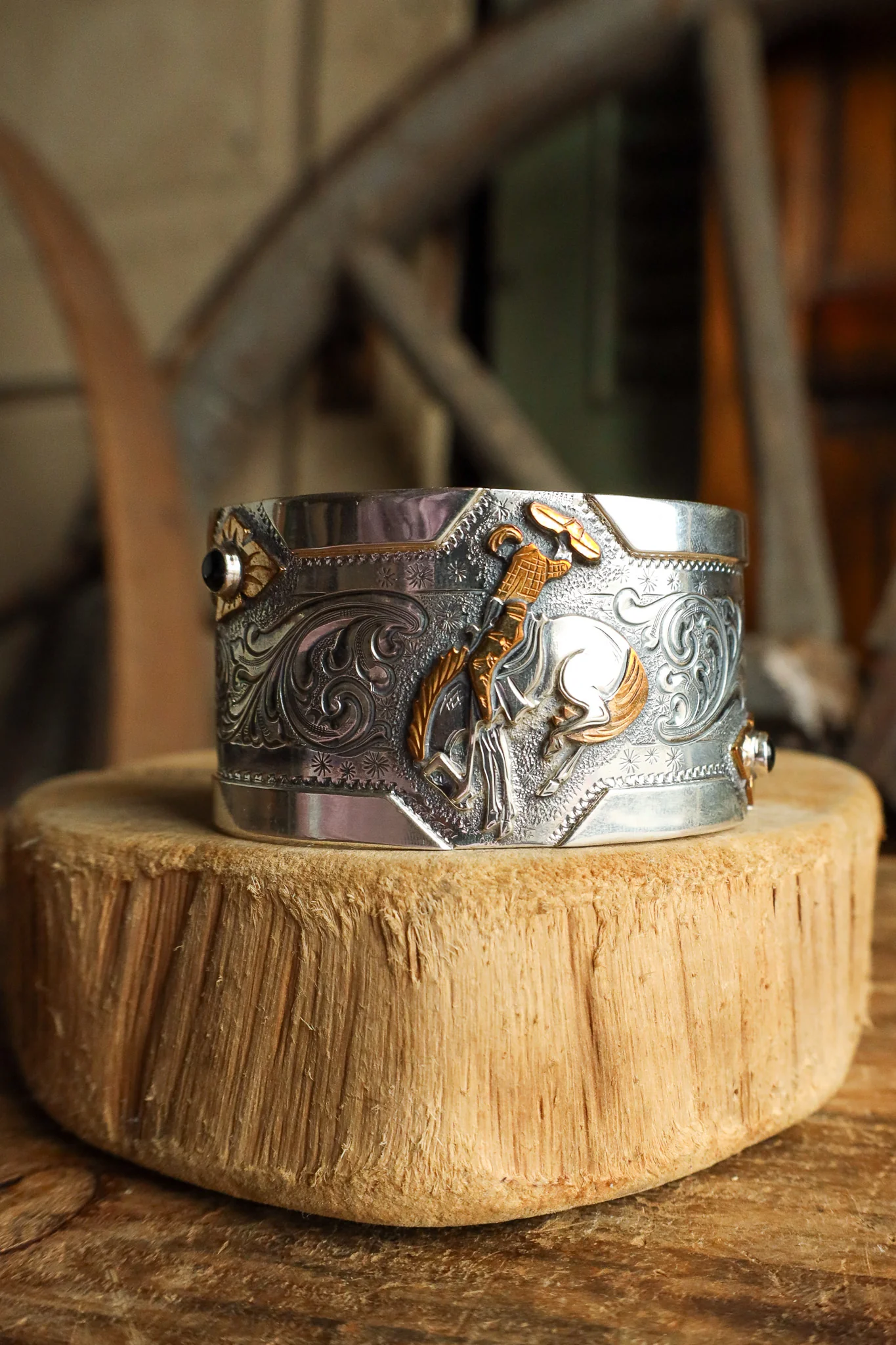 Vogt Bronc Rider Garnets 1.5" Cuff - Image 7