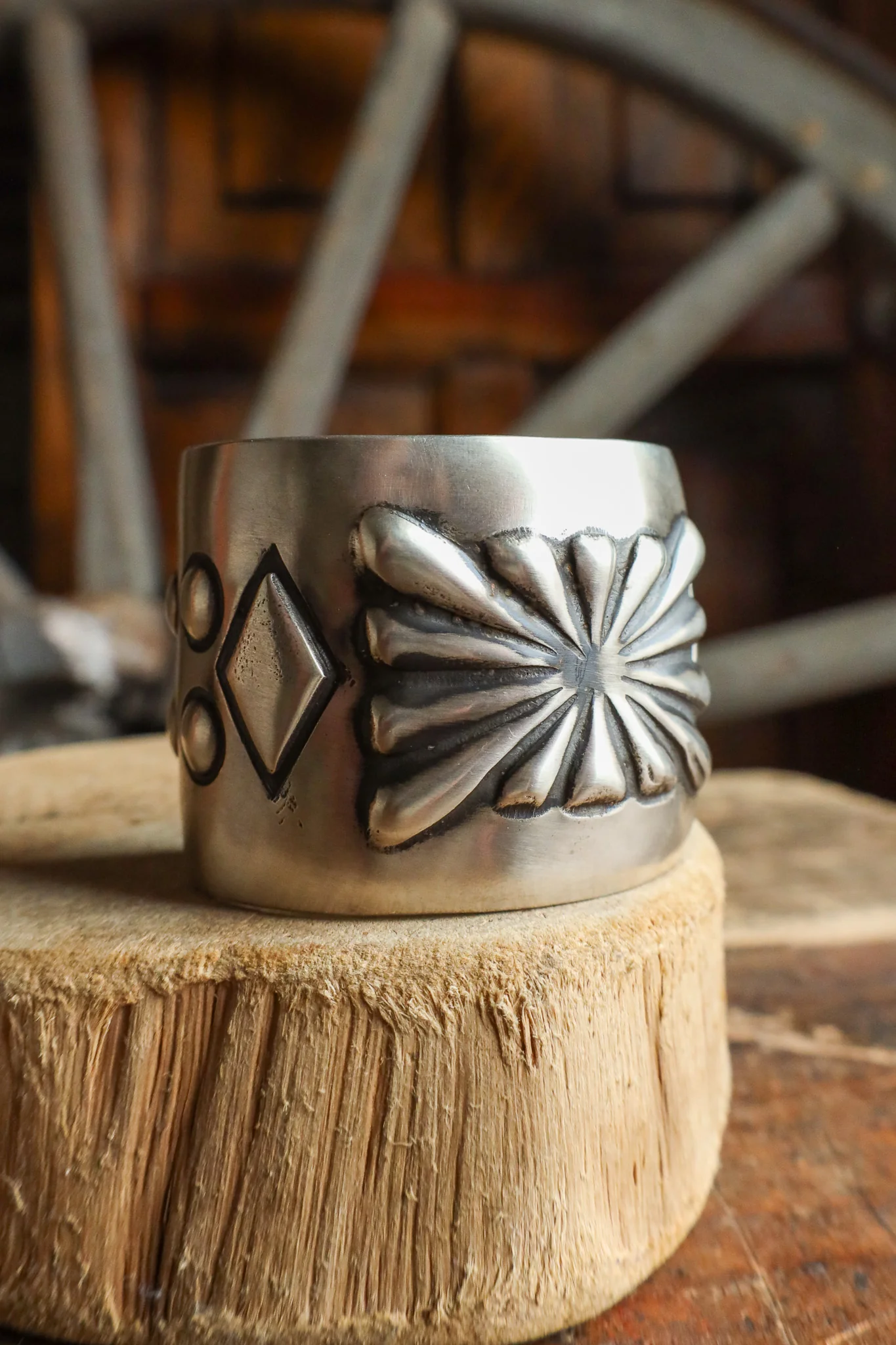 Sterling Silver 2" Central Concho Cuff - Image 2