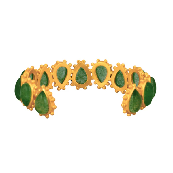 CHRISTINA GREENE STARBURST CUFF - GREEN STRAWBERRY QUARTZ - Image 4