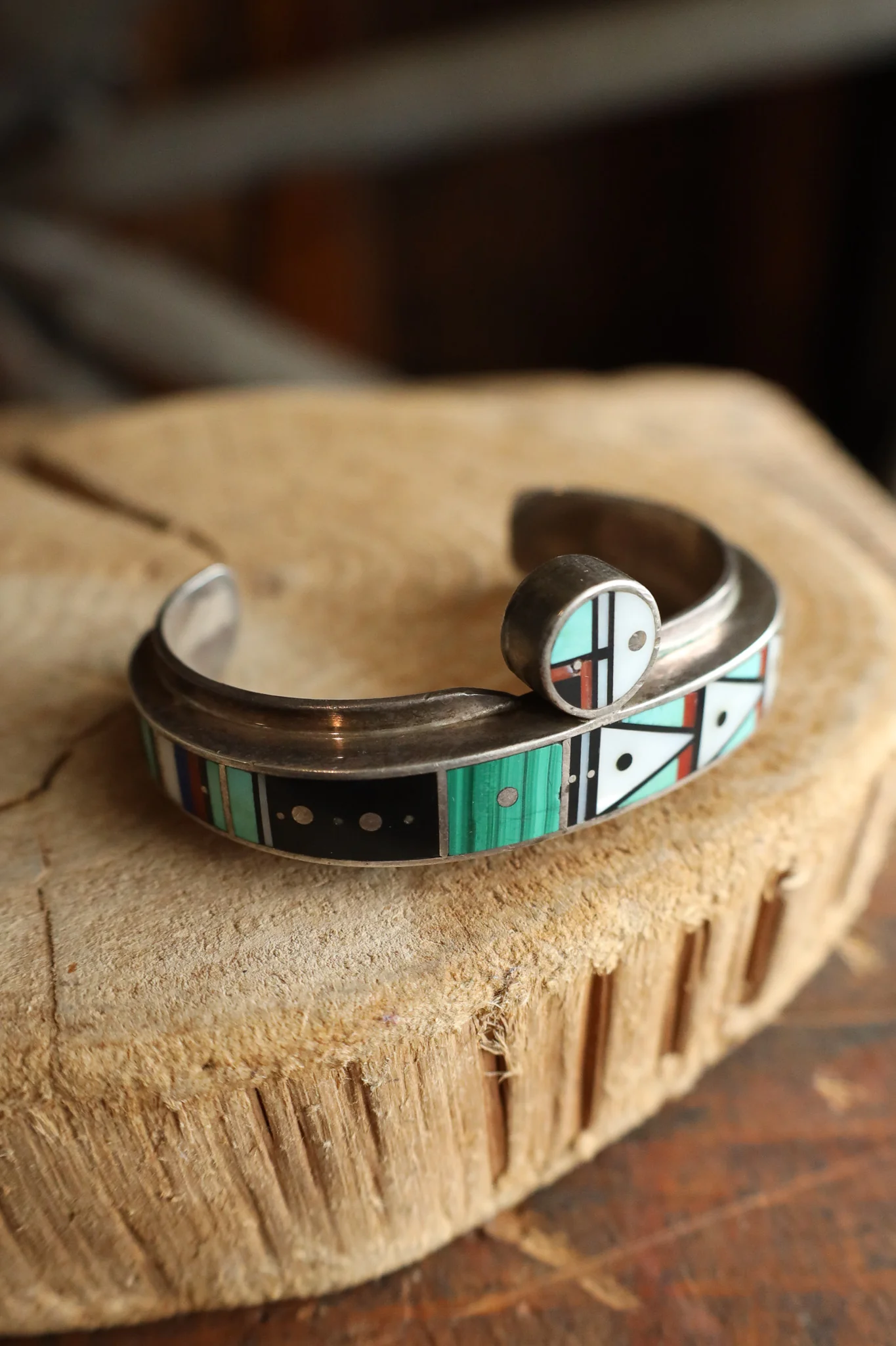 Vintage Multi Stone Inlay Cuff - Image 2