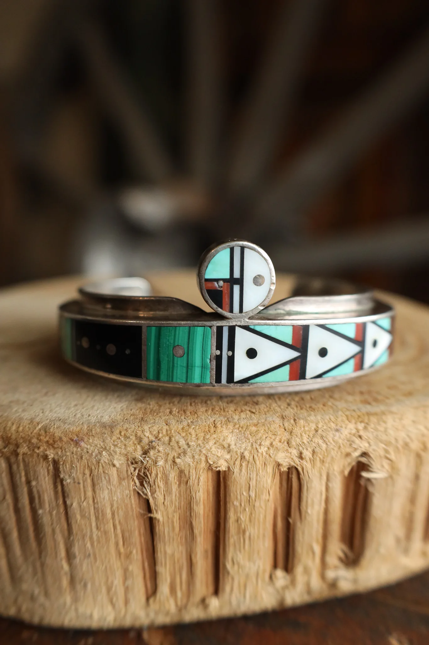 Vintage Multi Stone Inlay Cuff - Image 4