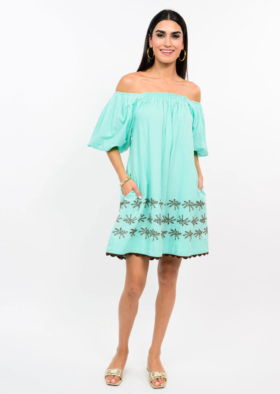 Uncle Frank Embroidered Palms Dress - Image 3