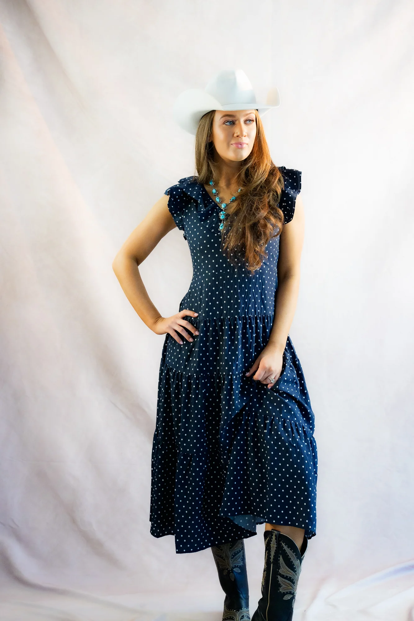 THML Flutter Sleeve Polka Dot Dress - Image 11