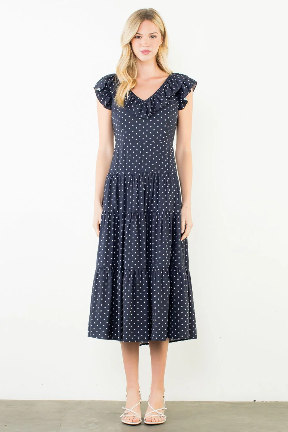 THML Flutter Sleeve Polka Dot Dress - Image 2