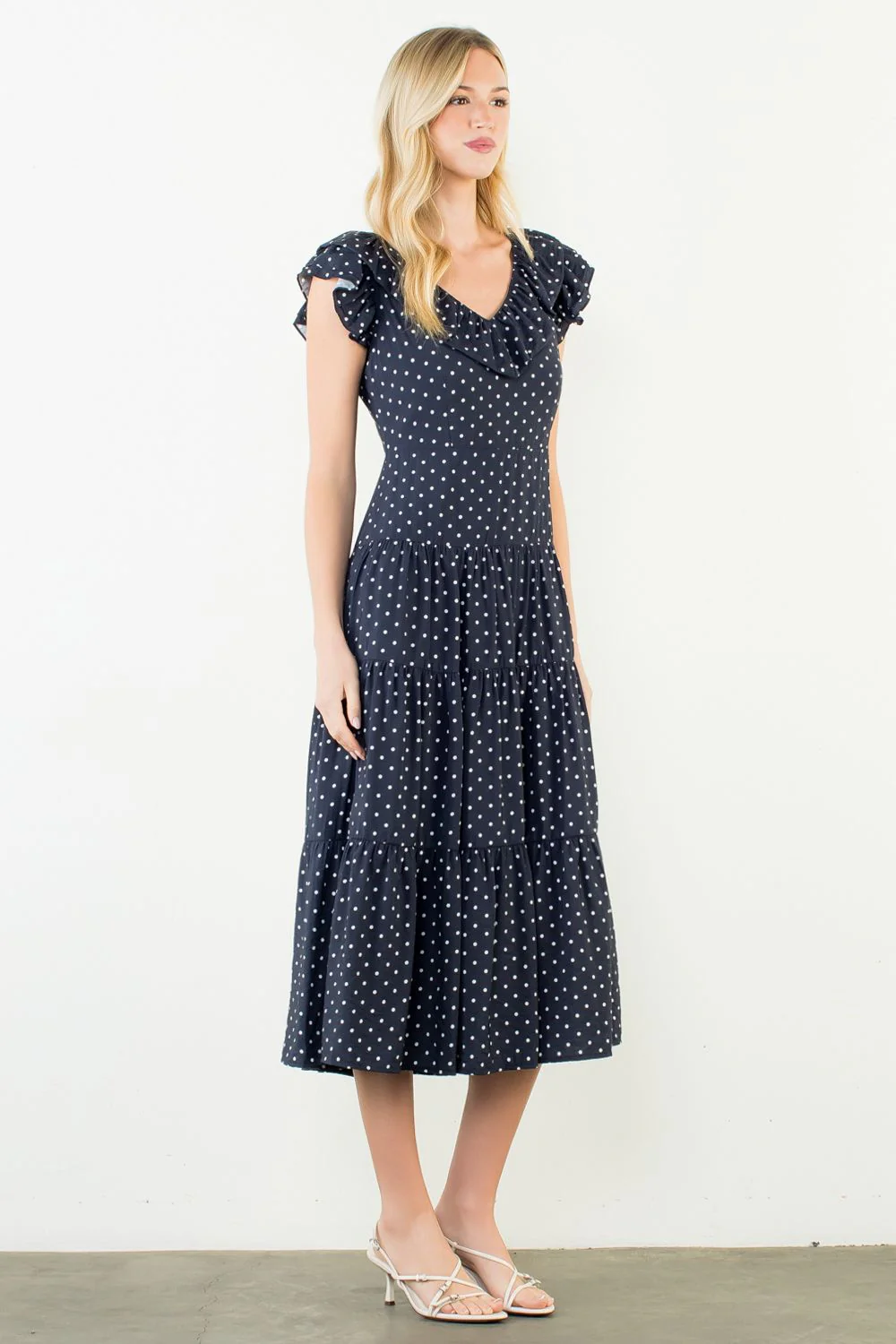 THML Flutter Sleeve Polka Dot Dress - Image 3