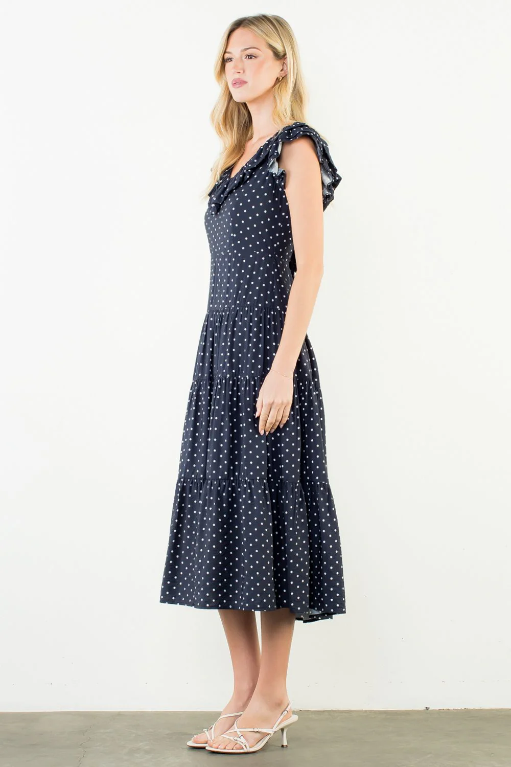 THML Flutter Sleeve Polka Dot Dress - Image 4