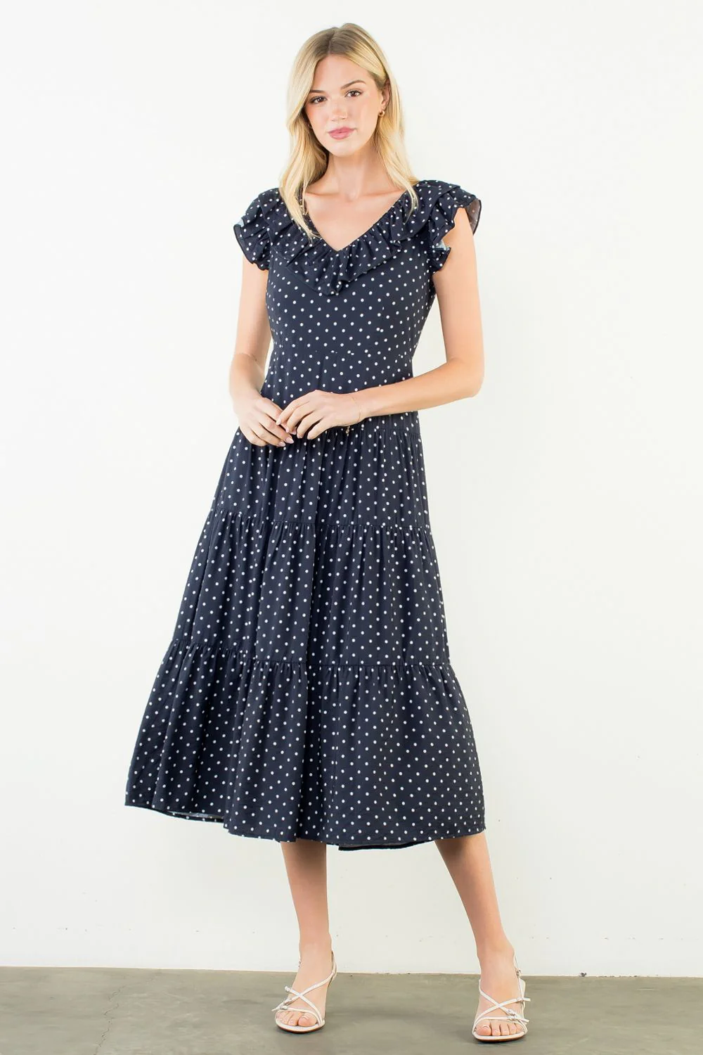 THML Flutter Sleeve Polka Dot Dress - Image 5