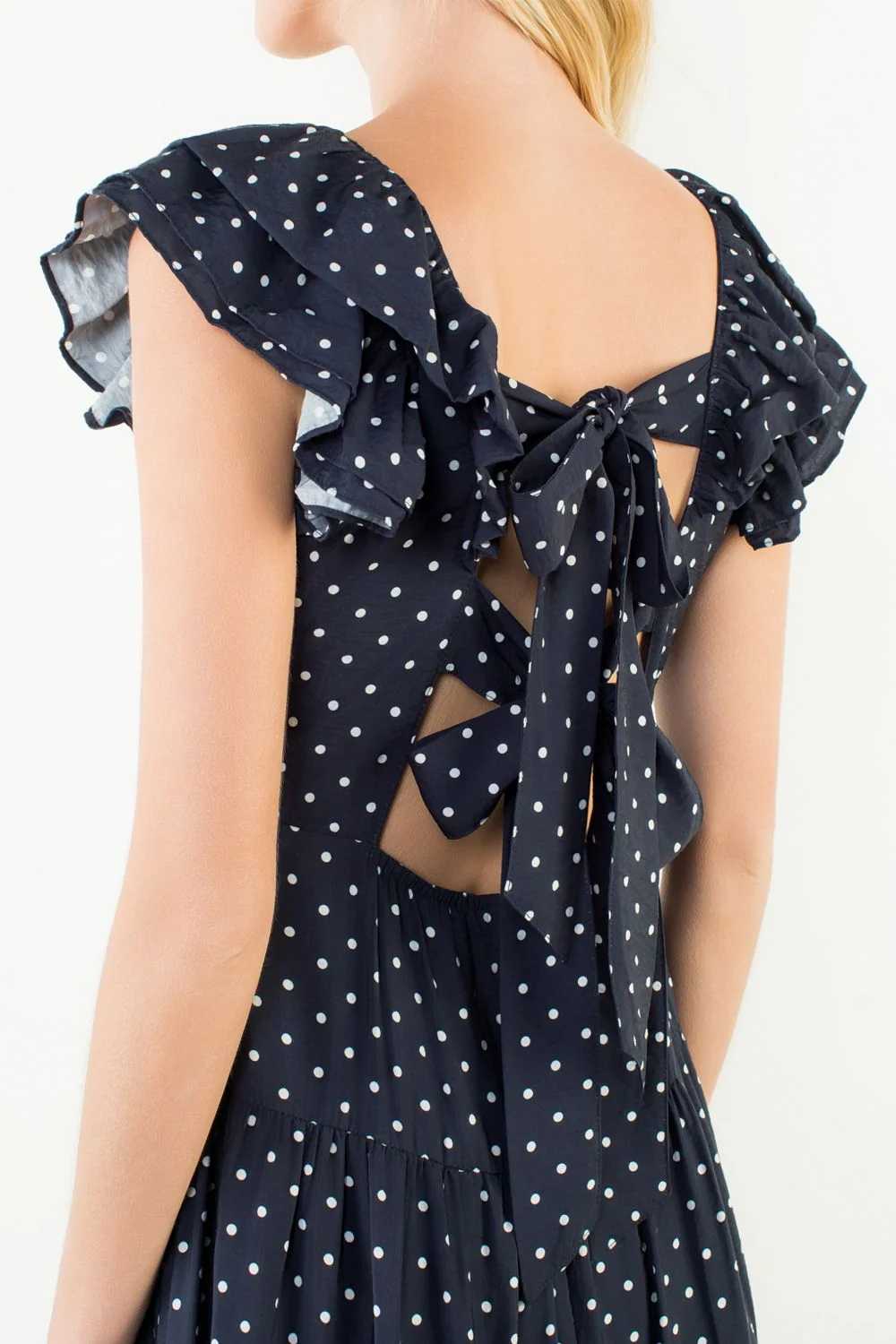 THML Flutter Sleeve Polka Dot Dress - Image 6