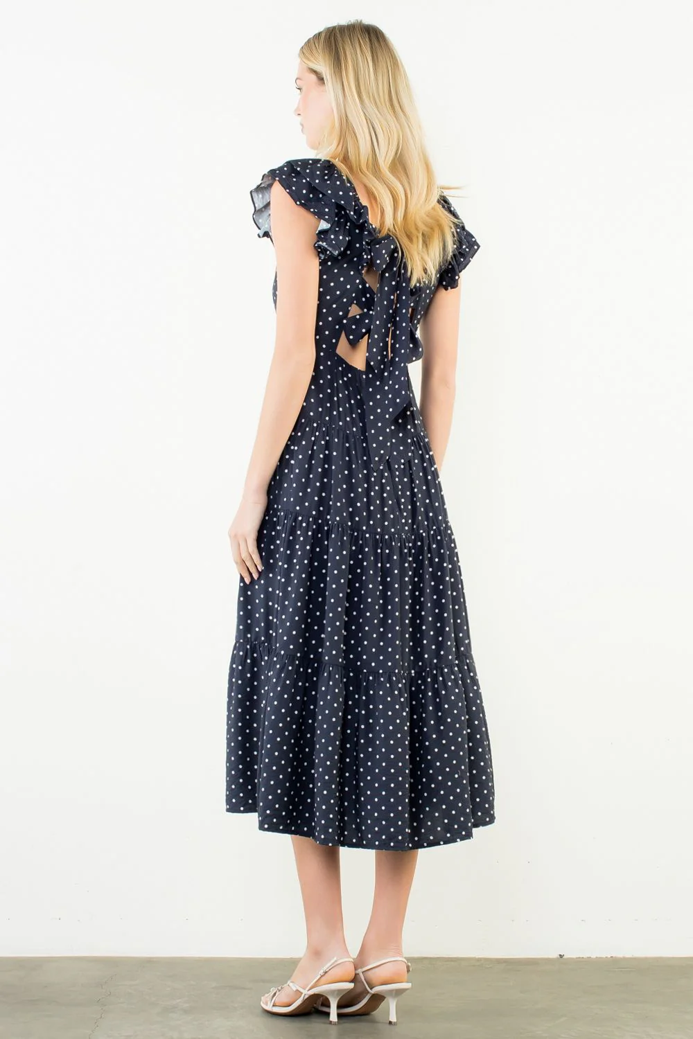 THML Flutter Sleeve Polka Dot Dress - Image 7