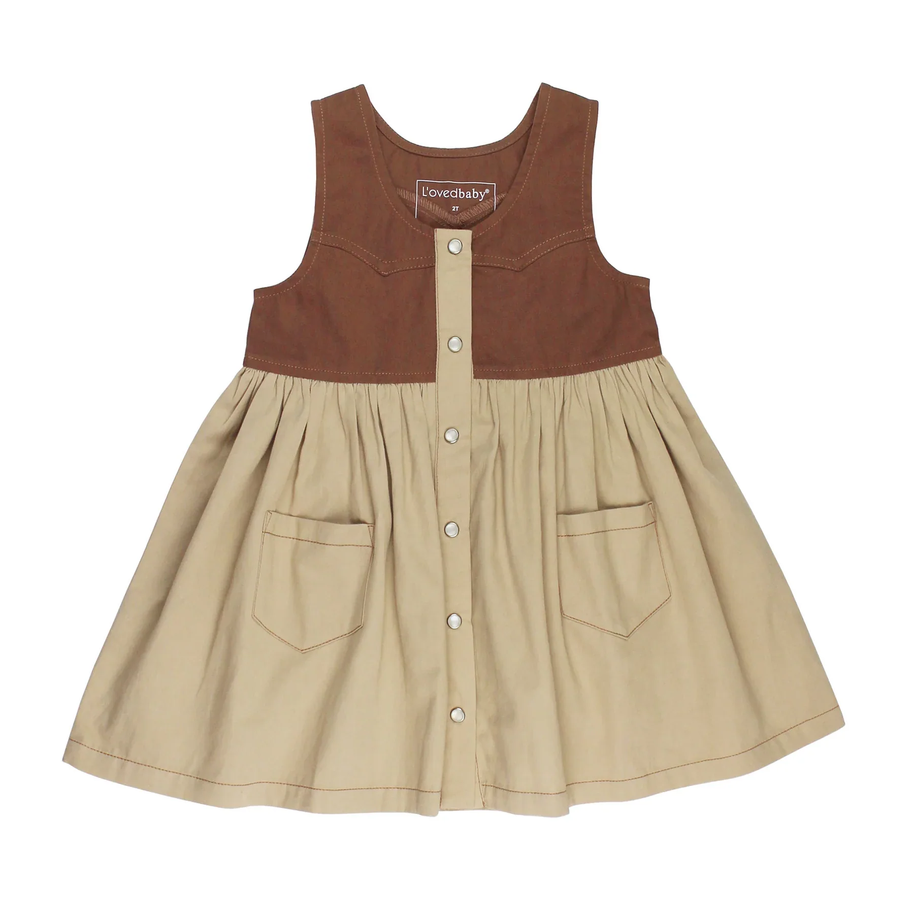 L'oved Baby Oatmeal | Kids' Organic Sleeveless Western Dress