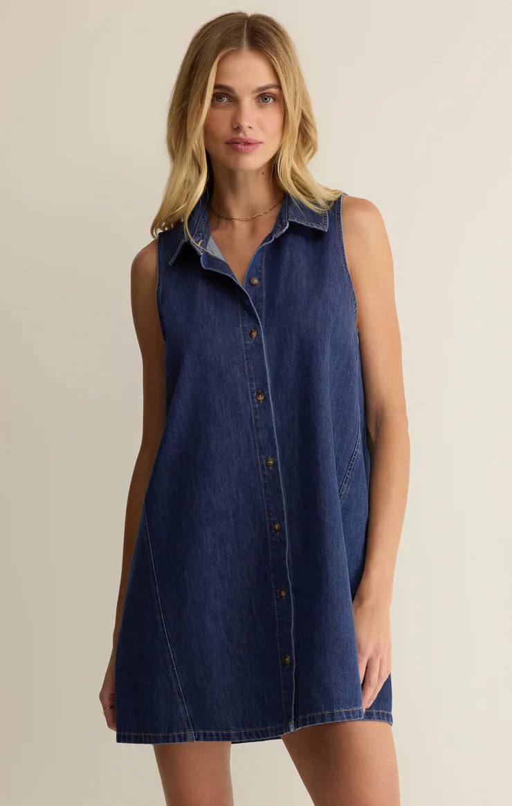 Z Supply New Light Denim Mini Dress