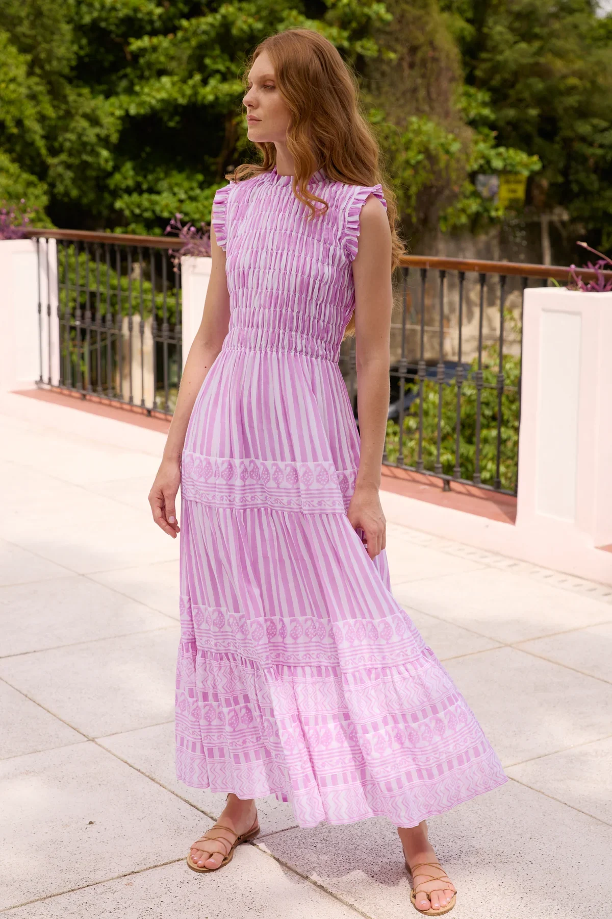 OLIPHANTDESIGN Sleeveless Smocked Maxi- Santorini Lilac - Image 2