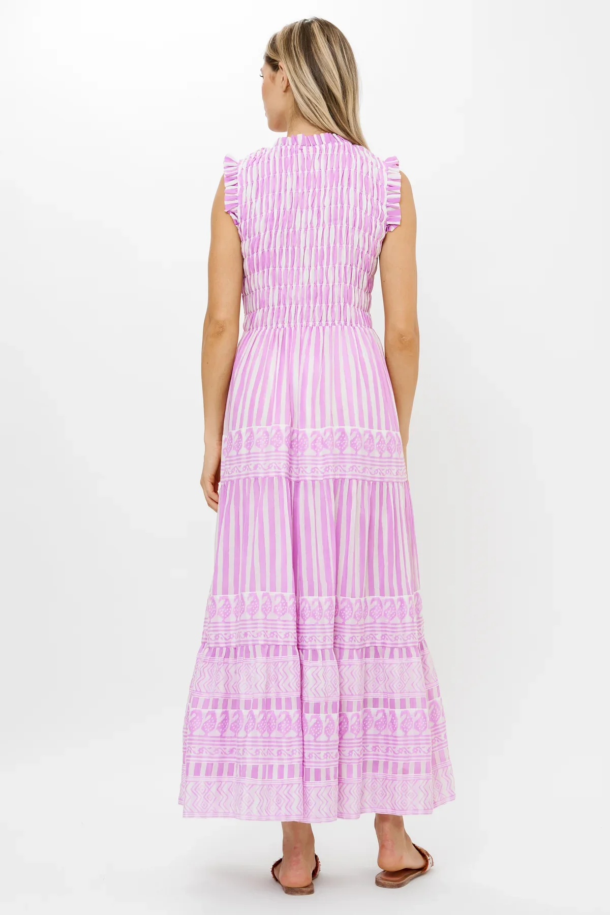 OLIPHANTDESIGN Sleeveless Smocked Maxi- Santorini Lilac - Image 6