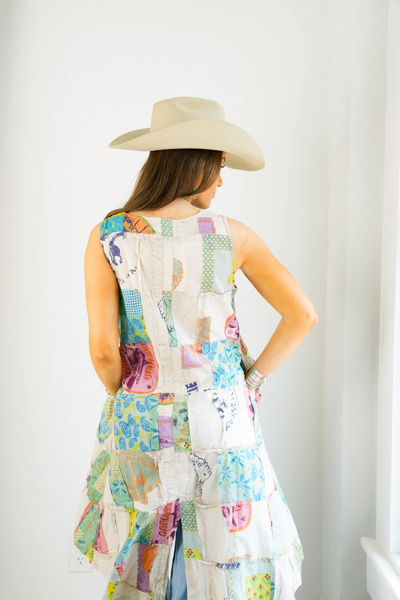 Paper Lace Vest Patchwork Duster - Image 4