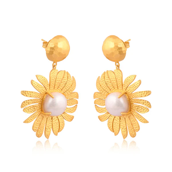 CHRISTINA GREENE Anemone's Charm Drop Earrings - Pearl - Image 3