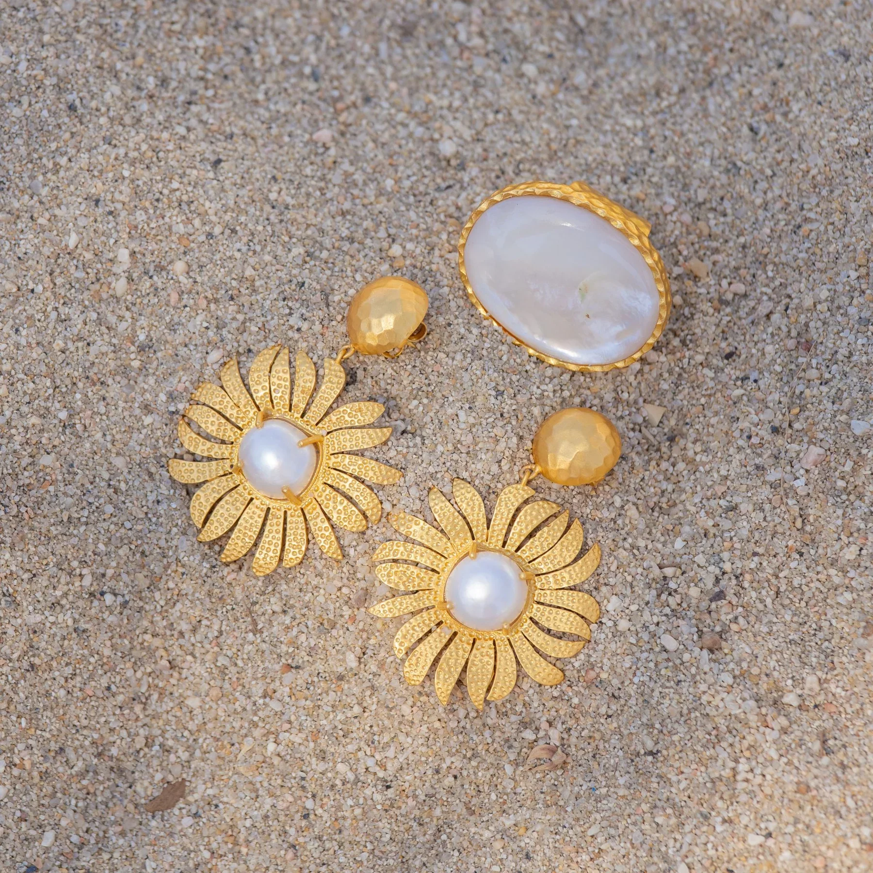 CHRISTINA GREENE Anemone's Charm Drop Earrings - Pearl - Image 6