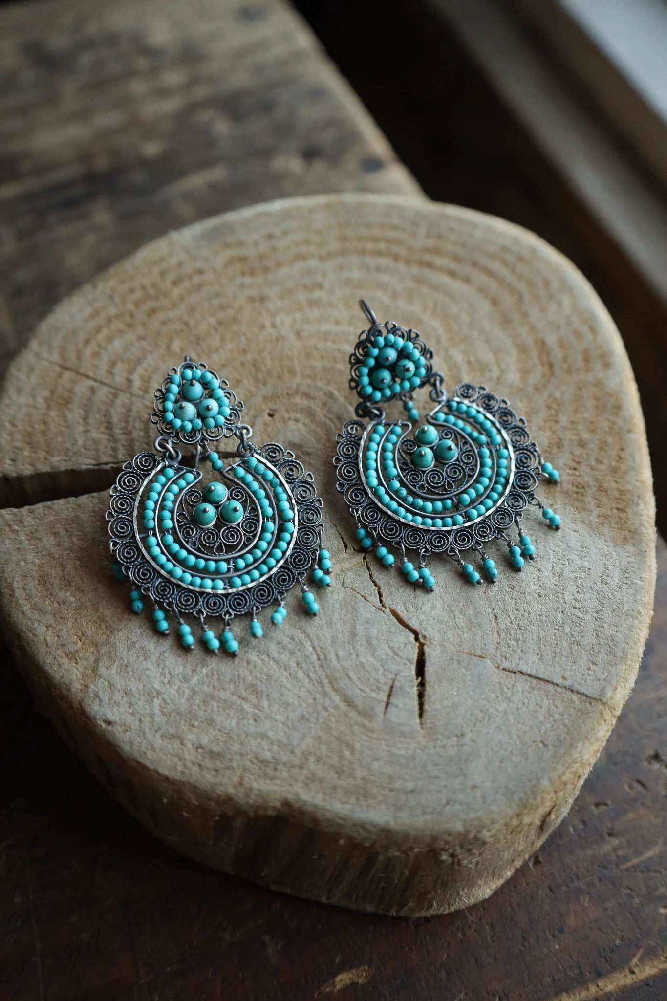 Federico Filigrana Tiny Turquoise Beads Earring - Image 3