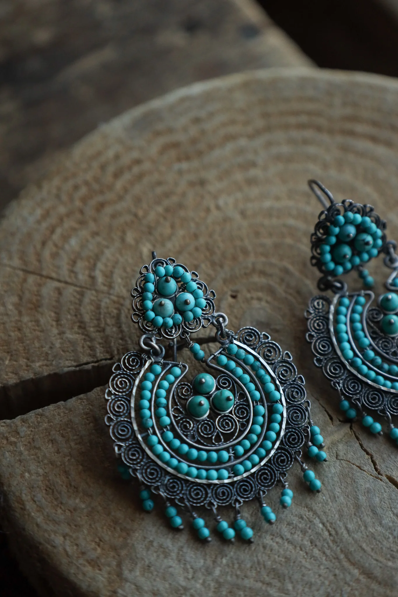 Federico Filigrana Tiny Turquoise Beads Earring - Image 6