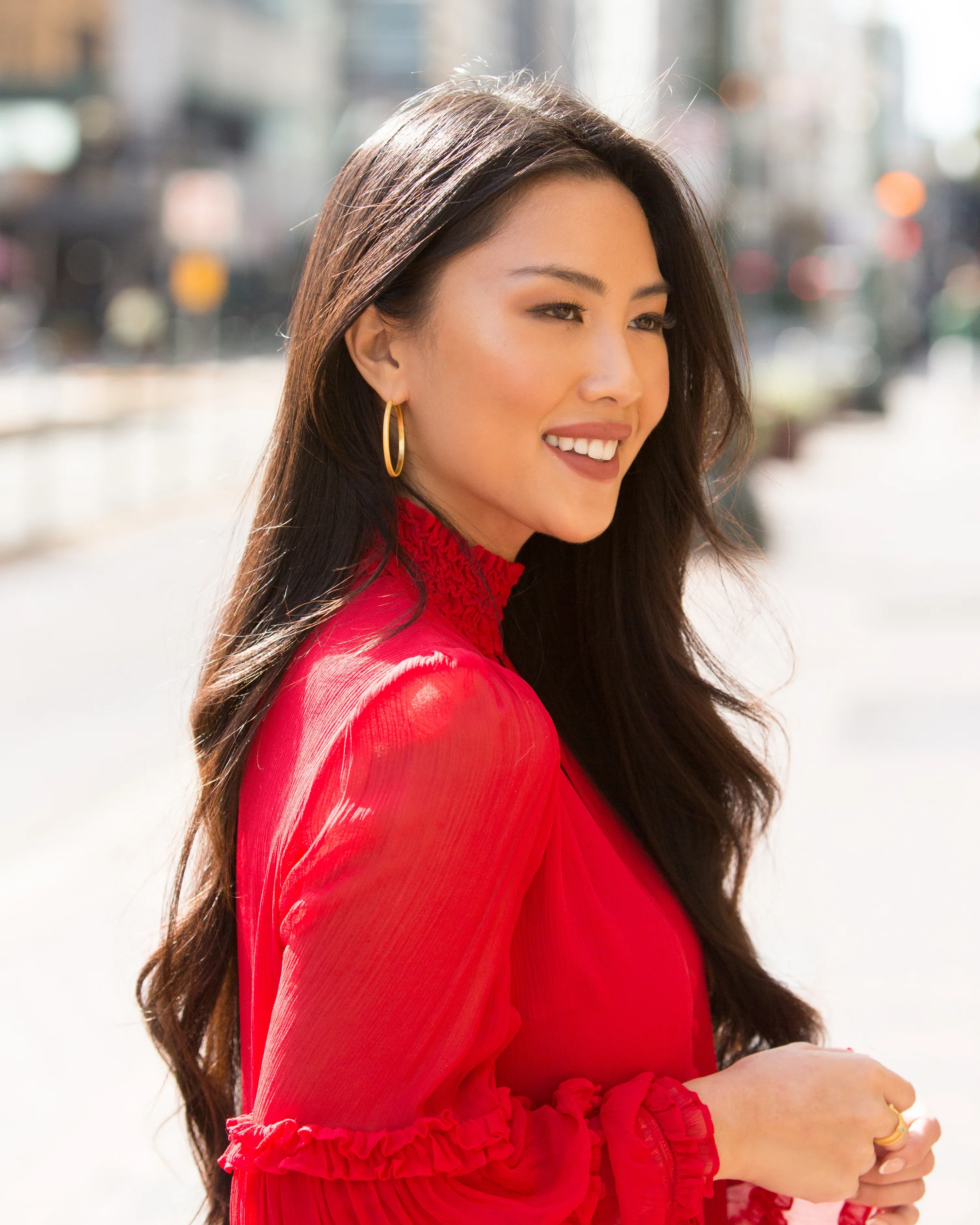 Christina Greene Matte Hoop Earrings - Image 2