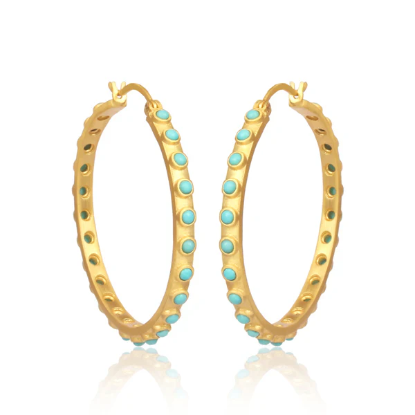 Christina Greene Turquoise Hoop Earrings