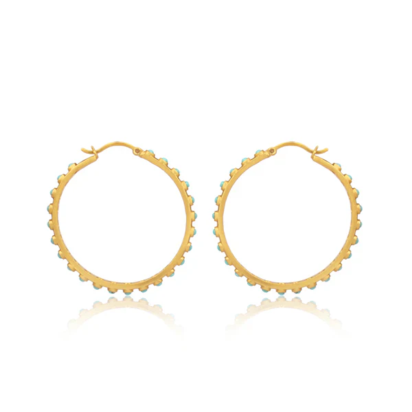 Christina Greene Turquoise Hoop Earrings - Image 2