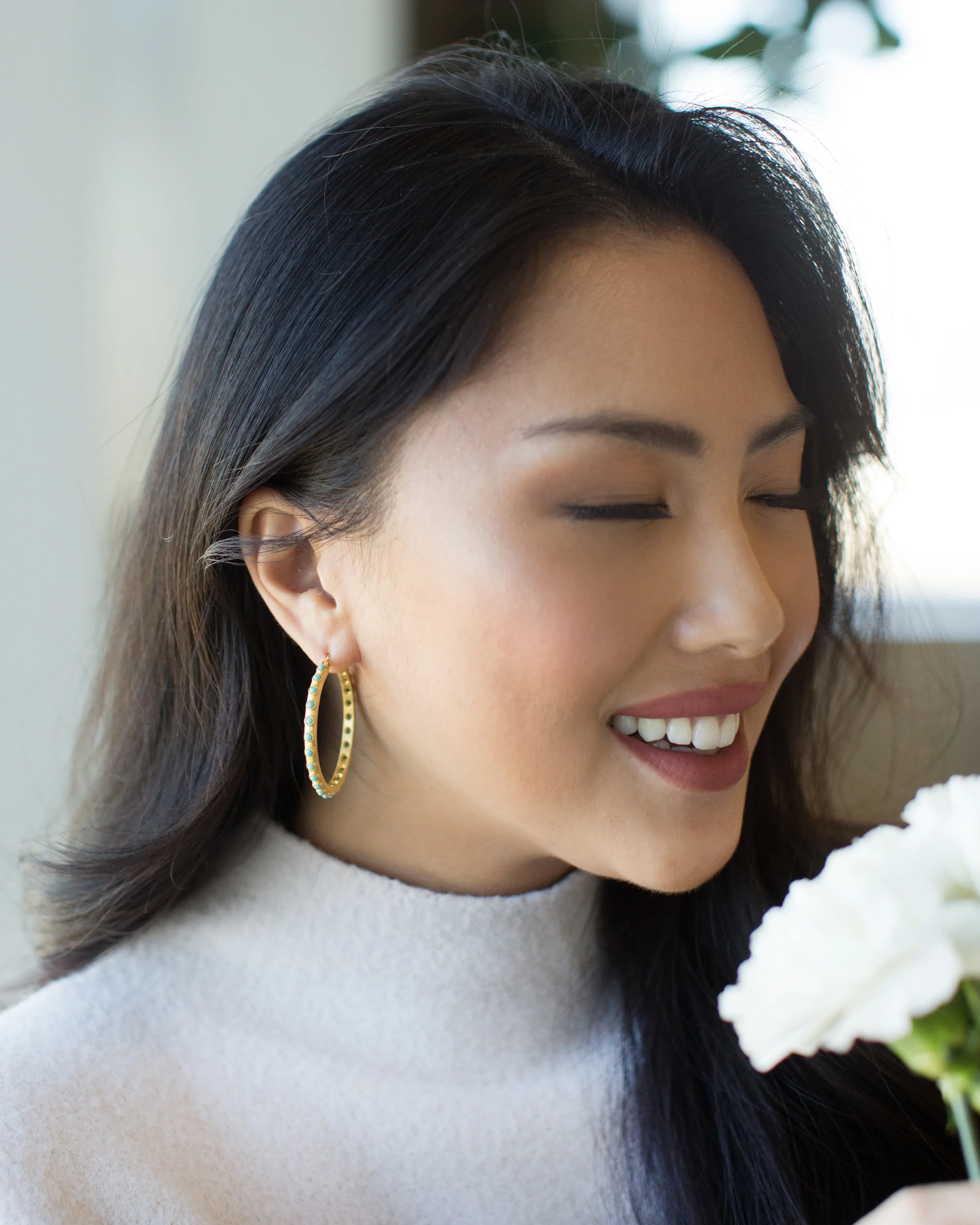 Christina Greene Turquoise Hoop Earrings - Image 7