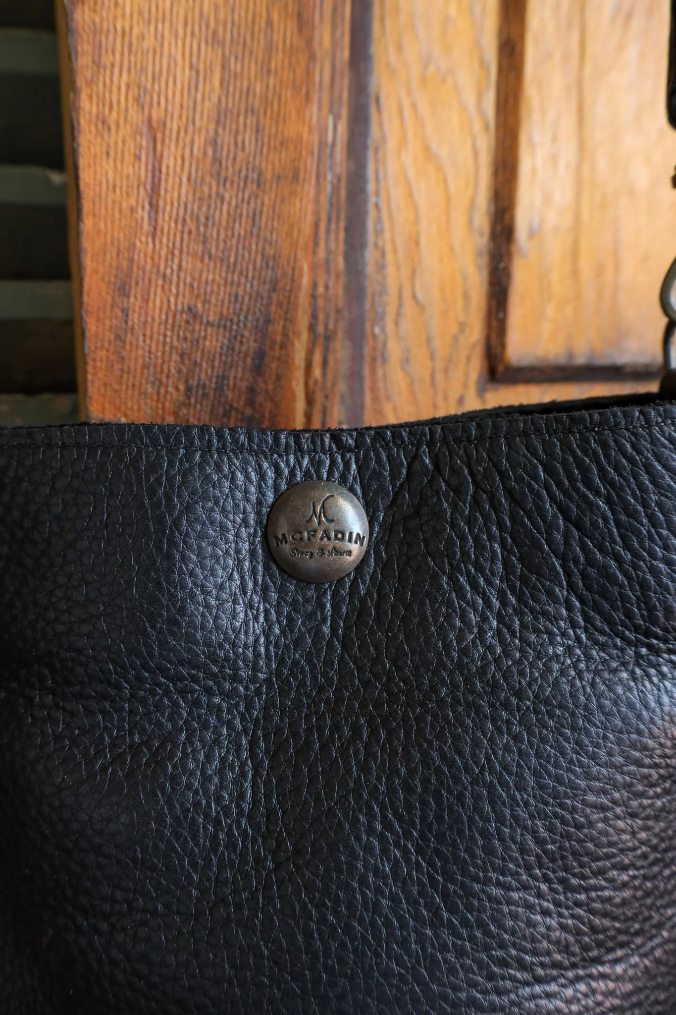 Two Bar West Hair on Hide Bucket Handbag - Image 8