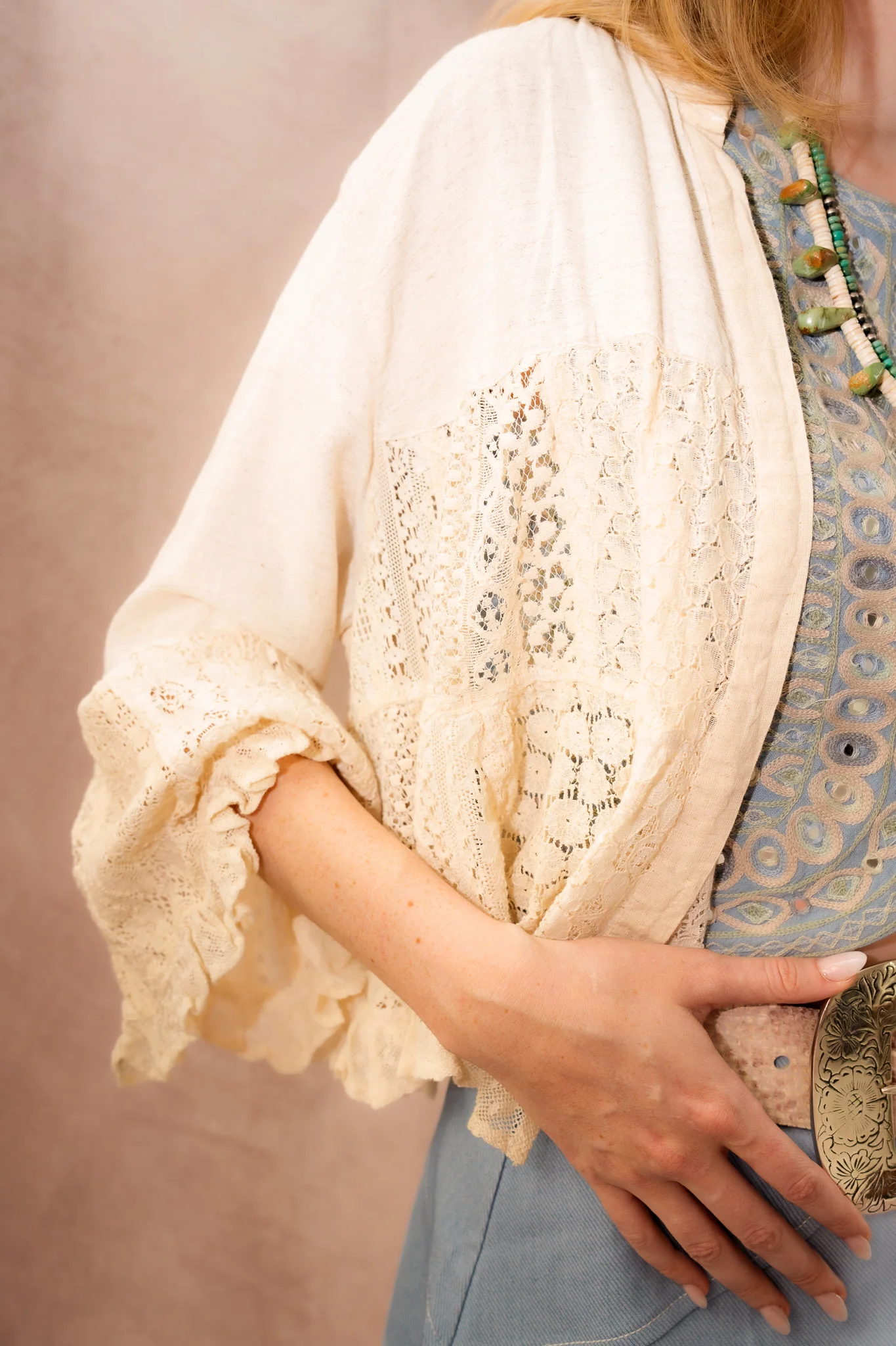 Young Threads Bohemian Breeze Lace Cardigan Jacket - Image 2
