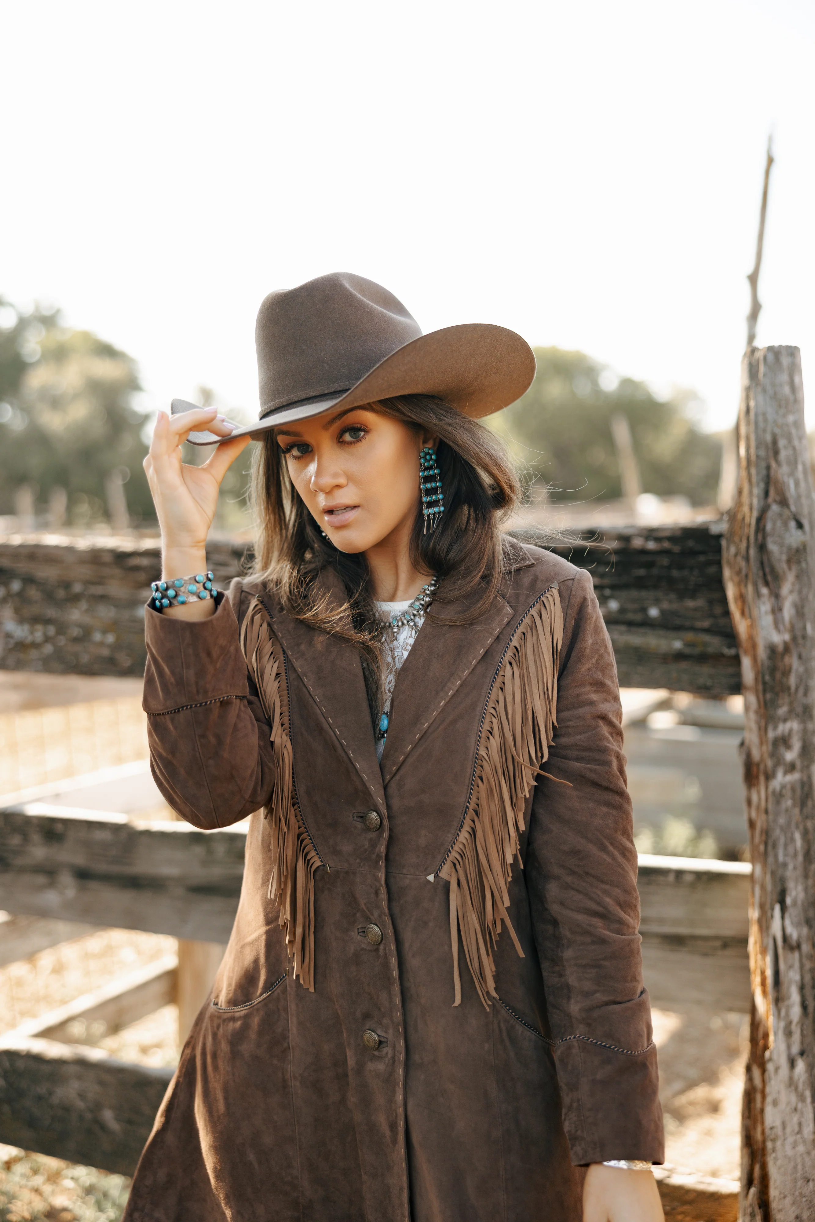 Scully Chocolate Fringe 3/4 Suede Jacket - Image 3