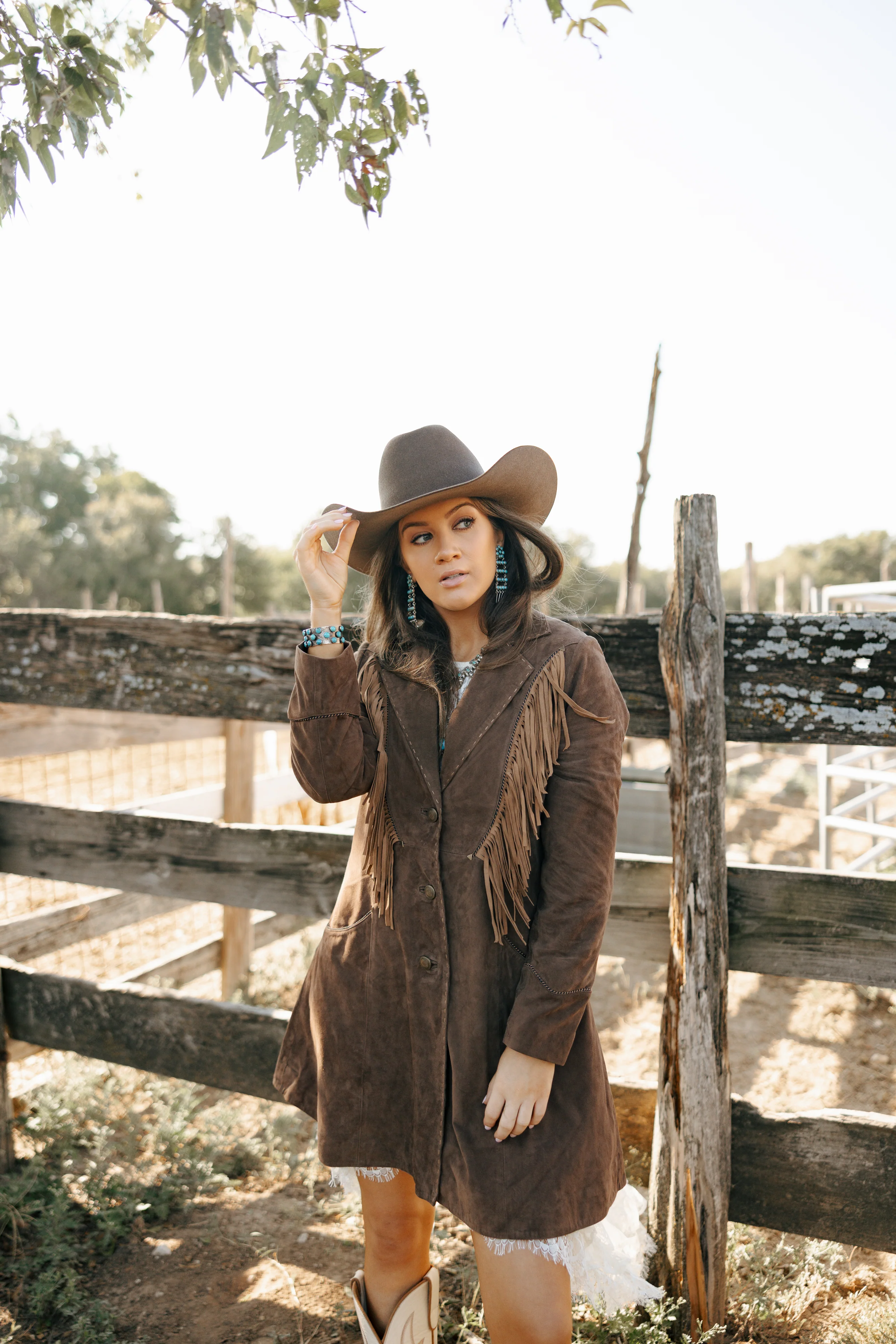 Scully Chocolate Fringe 3/4 Suede Jacket - Image 9