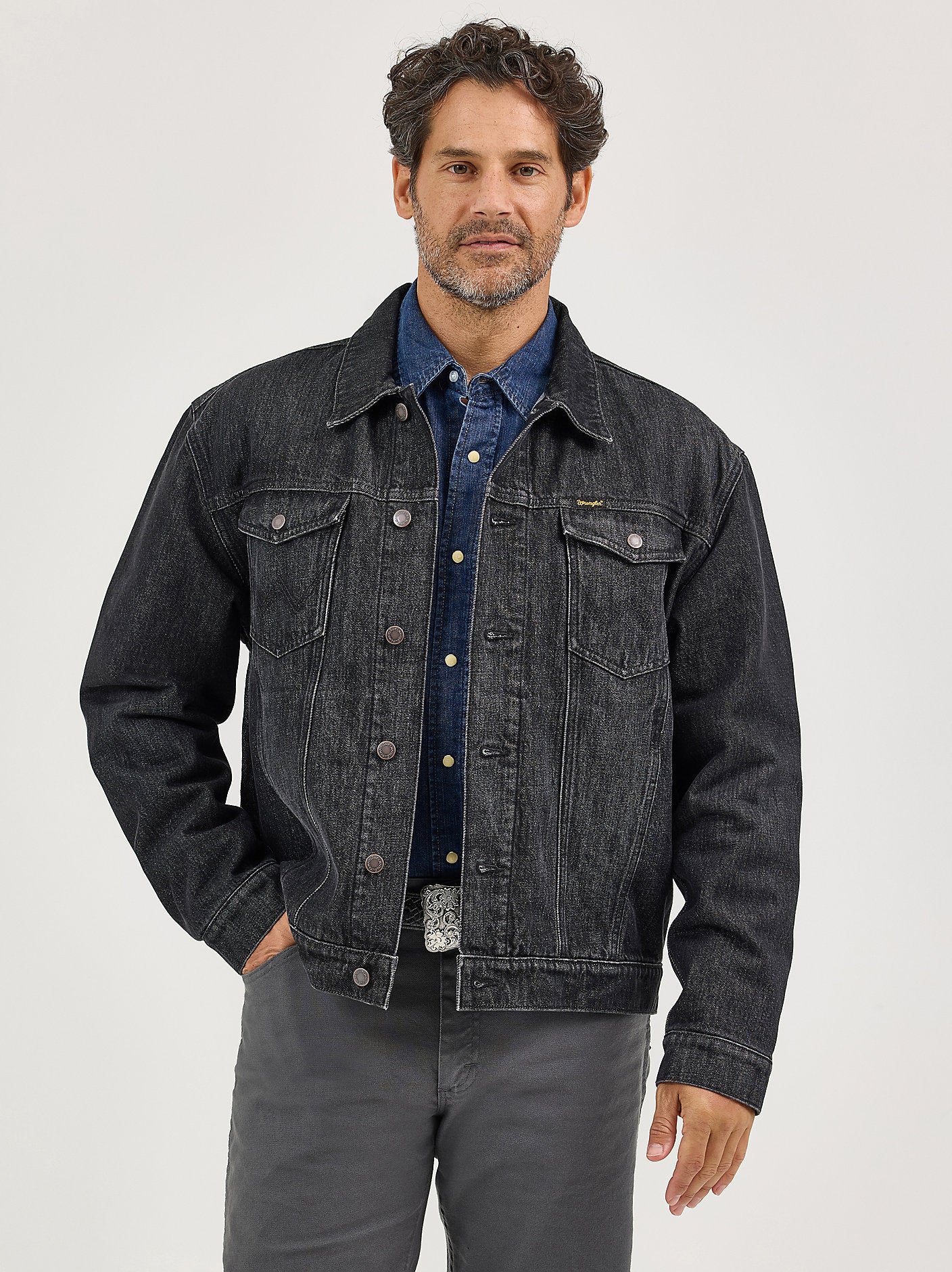Wrangler Flannel Lined Western Denim Jacket