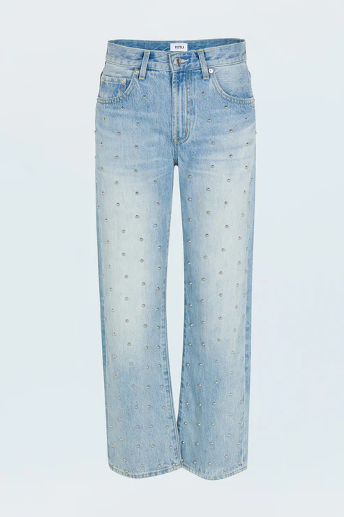 Pistola Lexi Mid Rise Bowed Straight Jean - Aries - Image 6