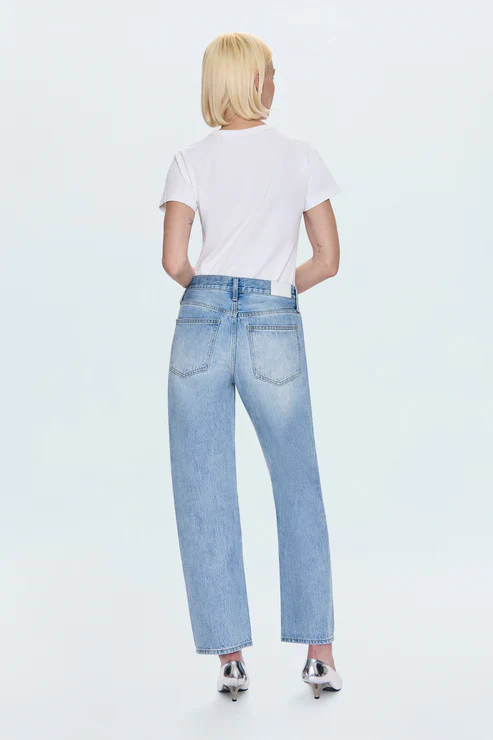 Pistola Lexi Mid Rise Bowed Straight Jean - Aries - Image 8