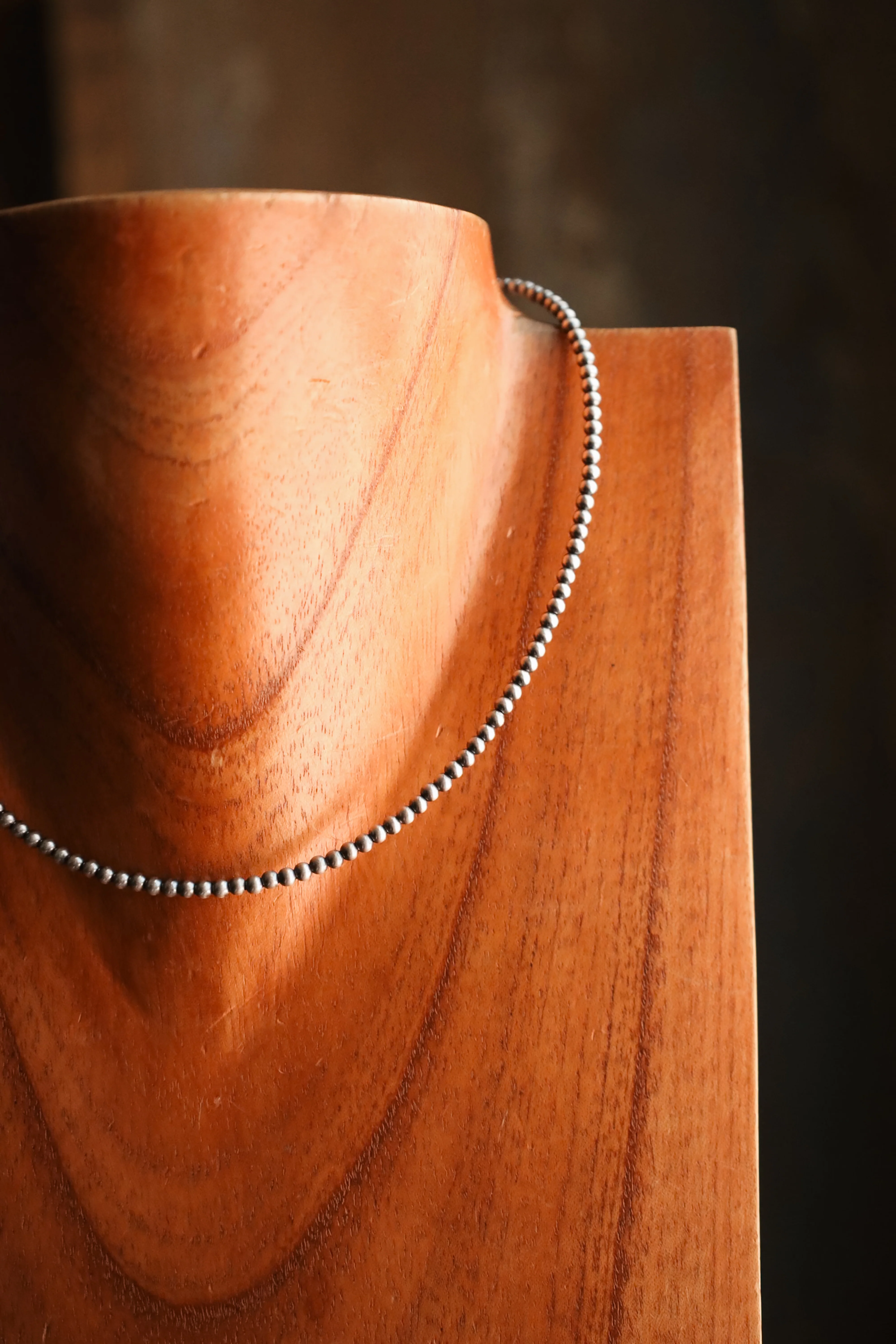 Sterling Silver Navajo Pearl 16" 3MM Necklace - Image 3