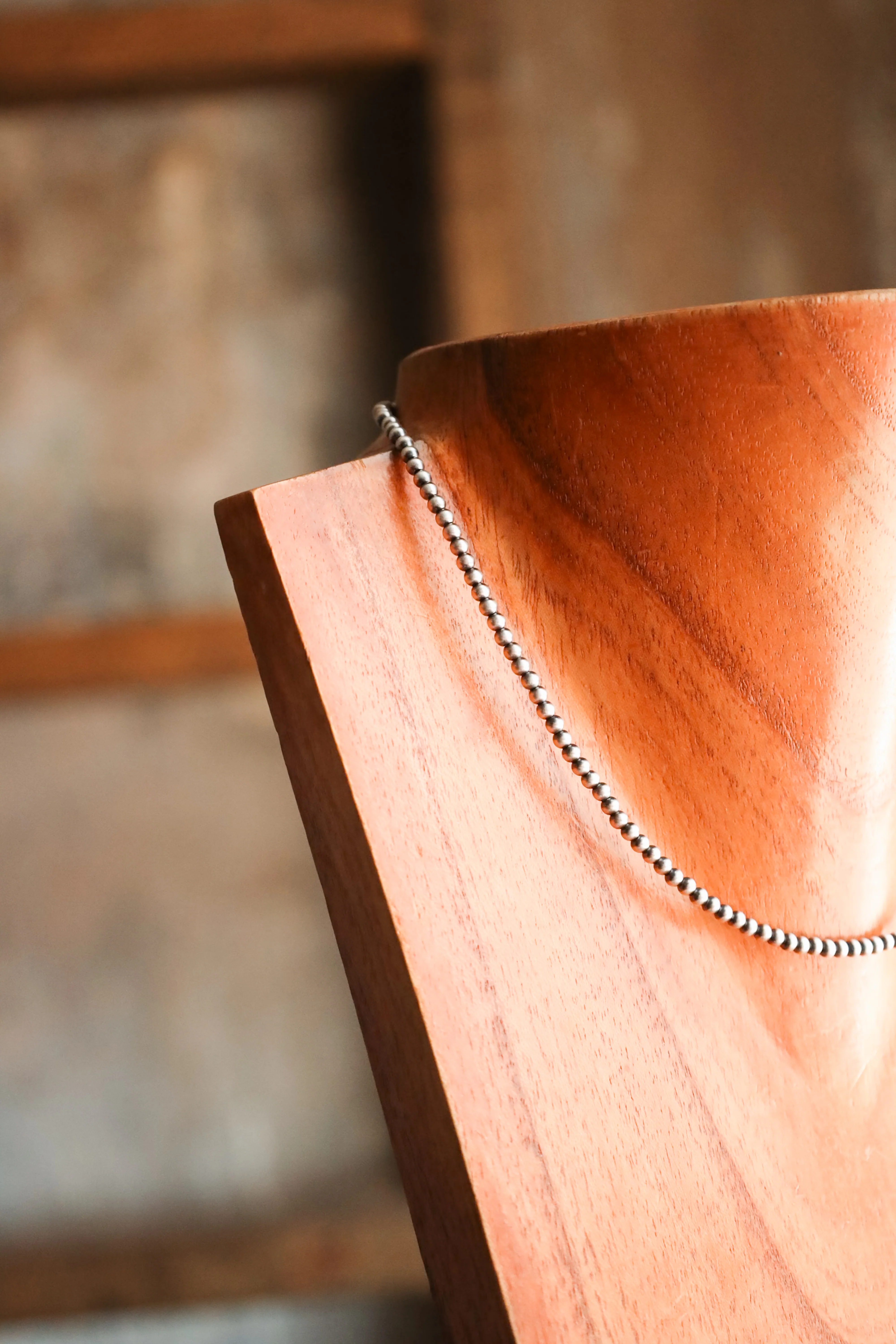 Sterling Silver Navajo Pearl 16" 3MM Necklace - Image 4